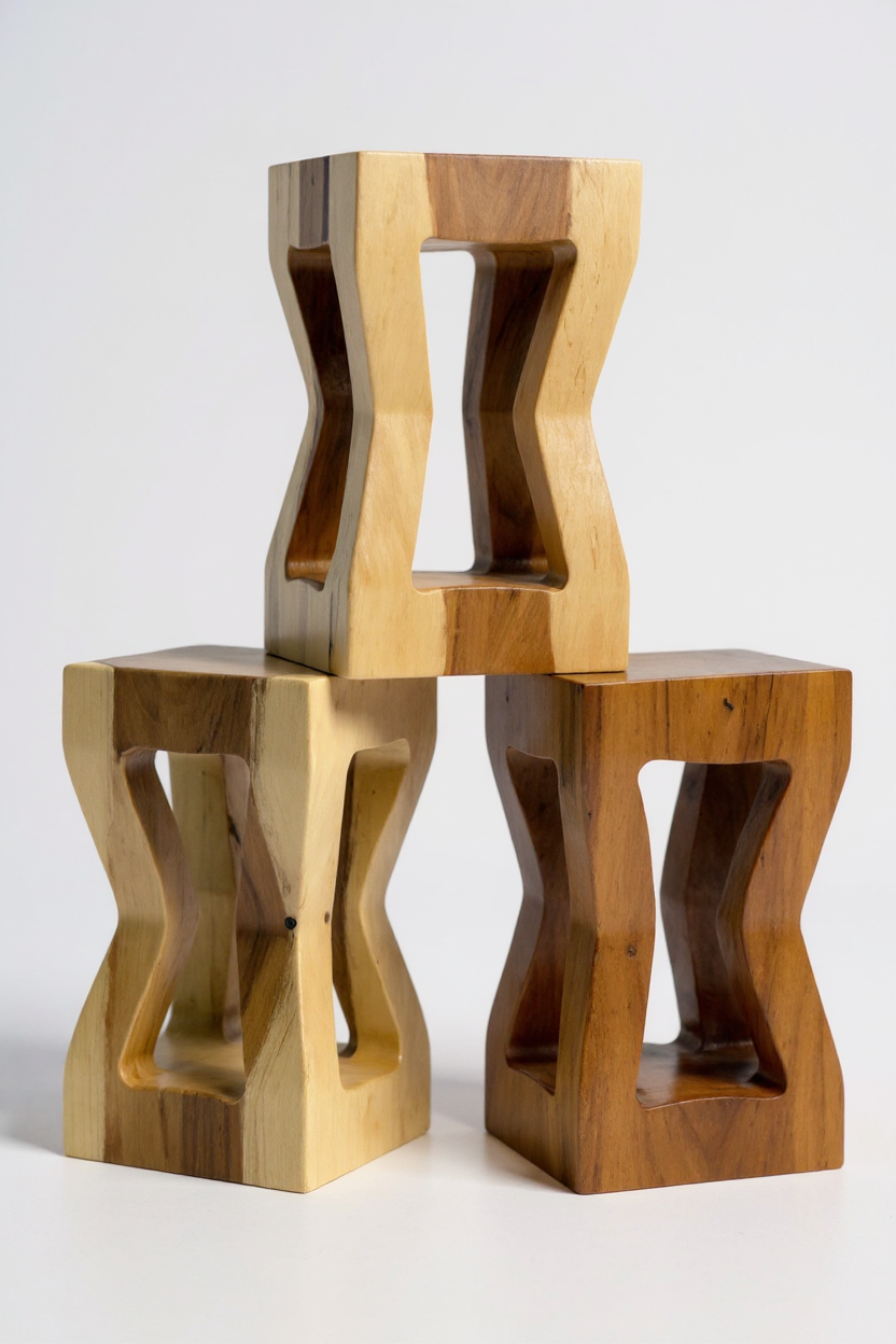 Table d'appoint en bois - tabouret en bois, table basse, table de rangement - fait main - bois de suar massif - 50x28x28 cm