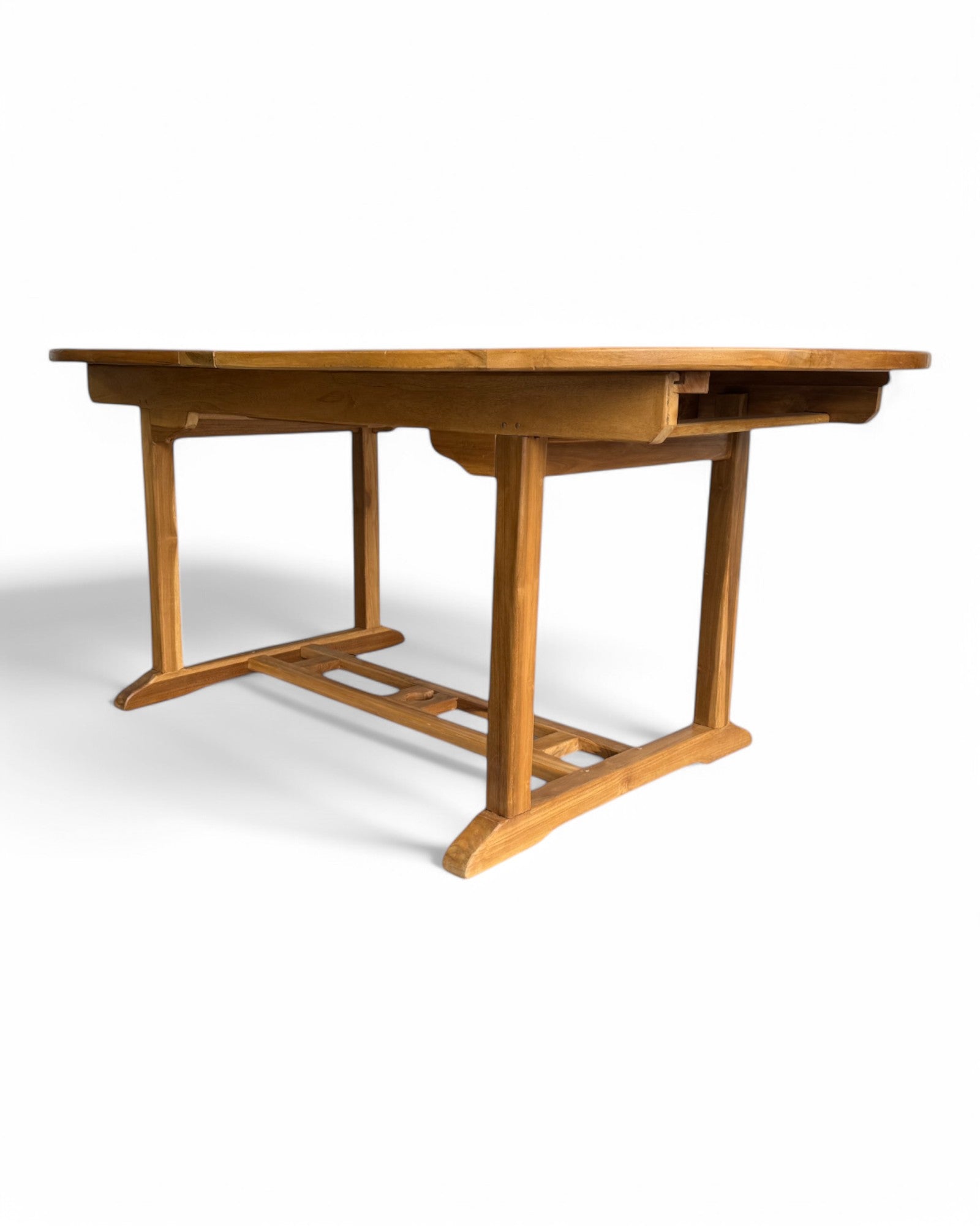 Ausziehbarer Teakholz-Gartentisch – Einzigartiges Unikat mit natürlicher Eleganz für Garten, Terrasse und Wintergarten – Teakholz – 180 cm bis 240 cm x 100 cm x 75 cm - FaHome