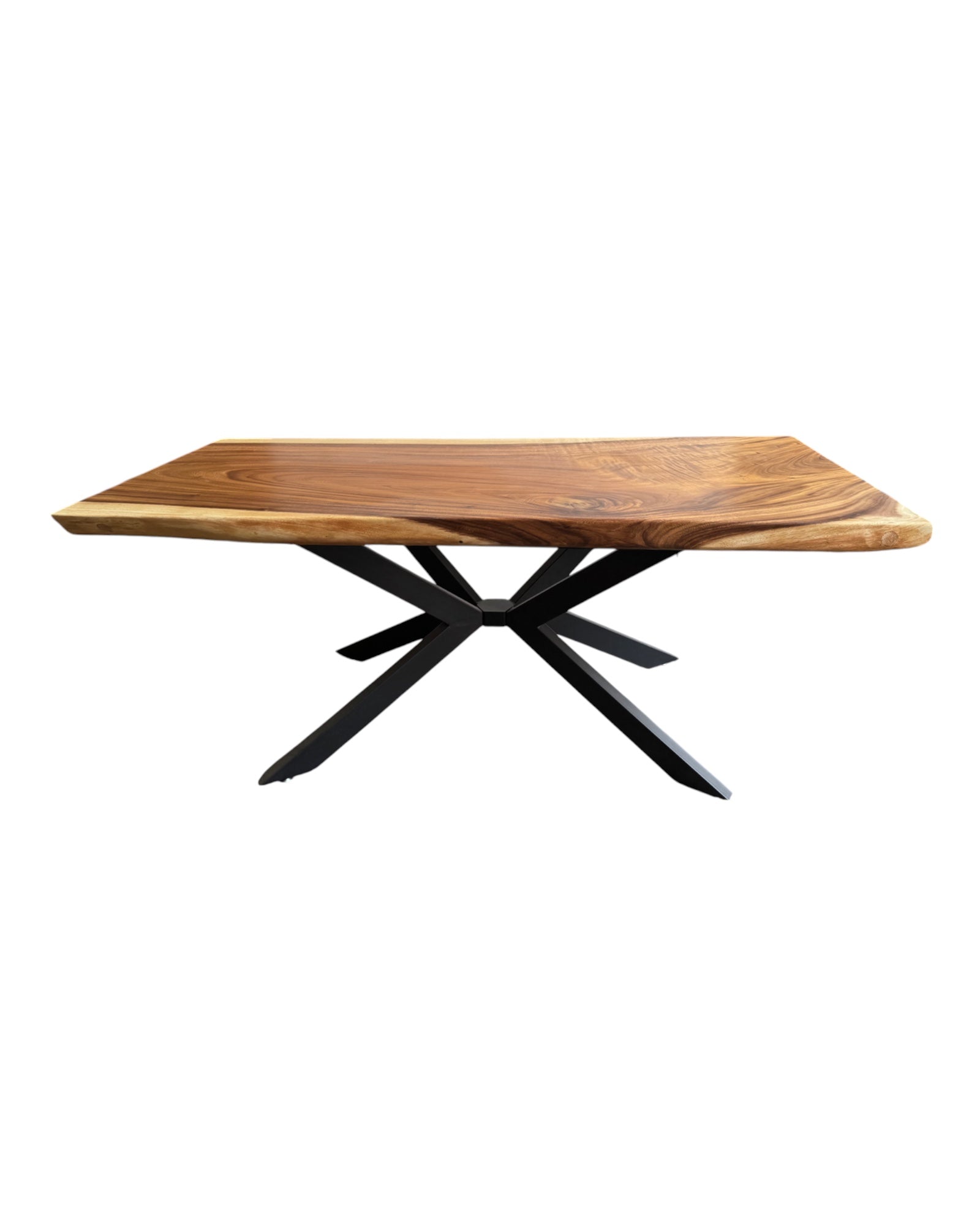 Table à manger en bois massif bord d'arbre naturel - table en bois massif de suar pièces uniques plateau de table (200x92x8cm)