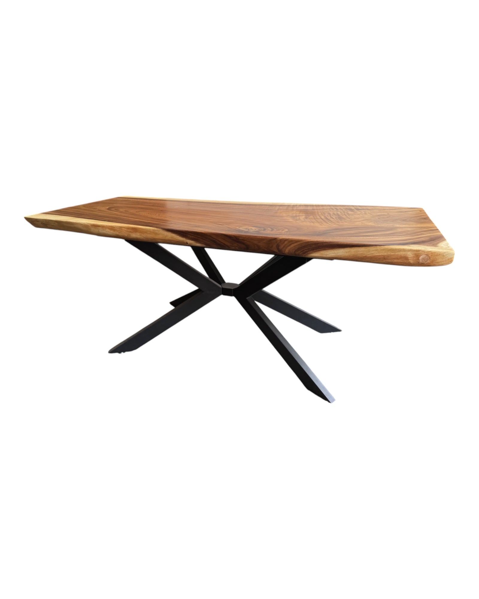 Table à manger en bois massif bord d'arbre naturel - table en bois massif de suar pièces uniques plateau de table (200x92x8cm)