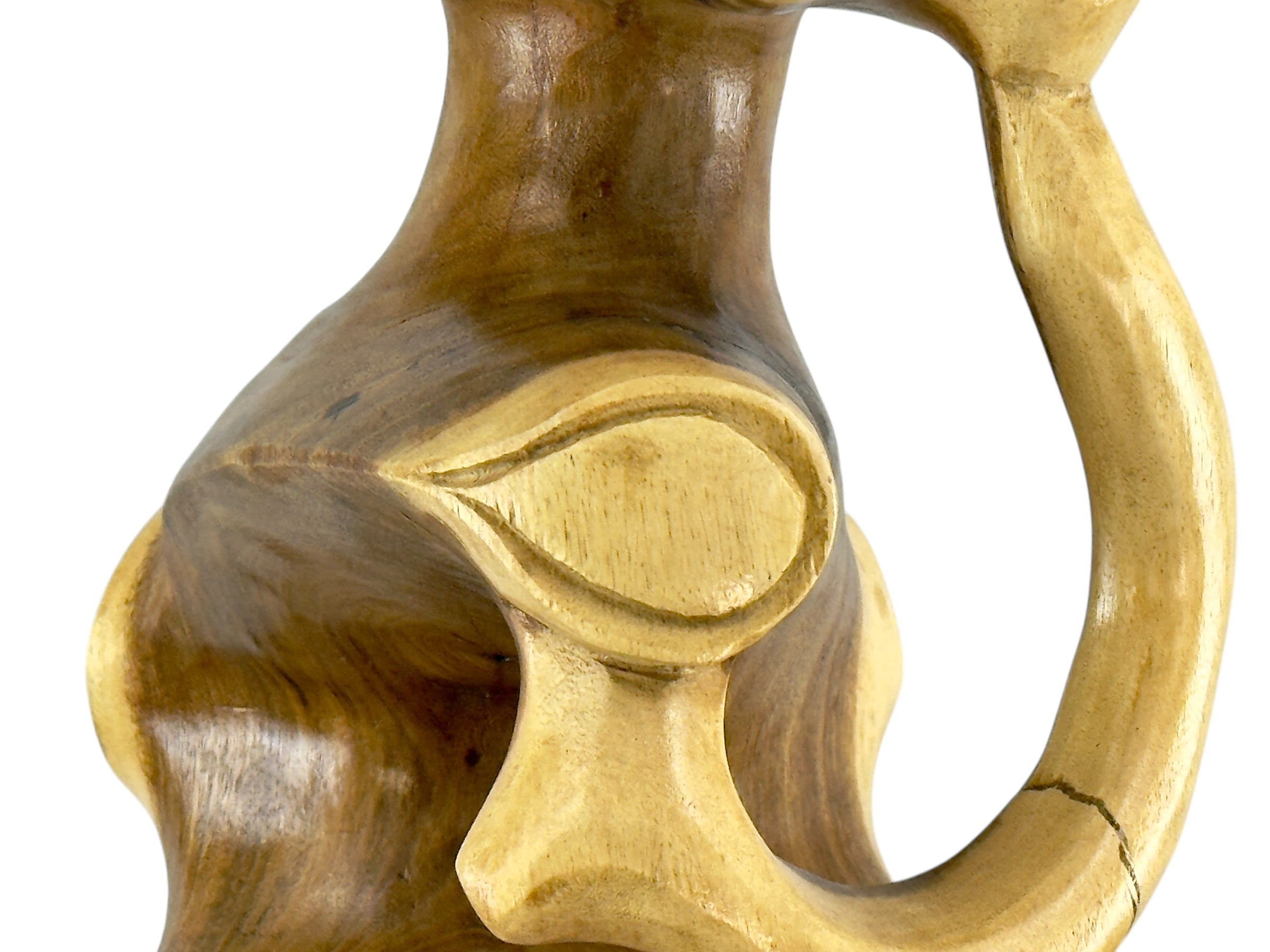 Table d'appoint en bois - tabouret en bois, tabouret à fleurs, tabouret - fait main - rond en style bonsaï, bois de Saman - 40x30x30 cm