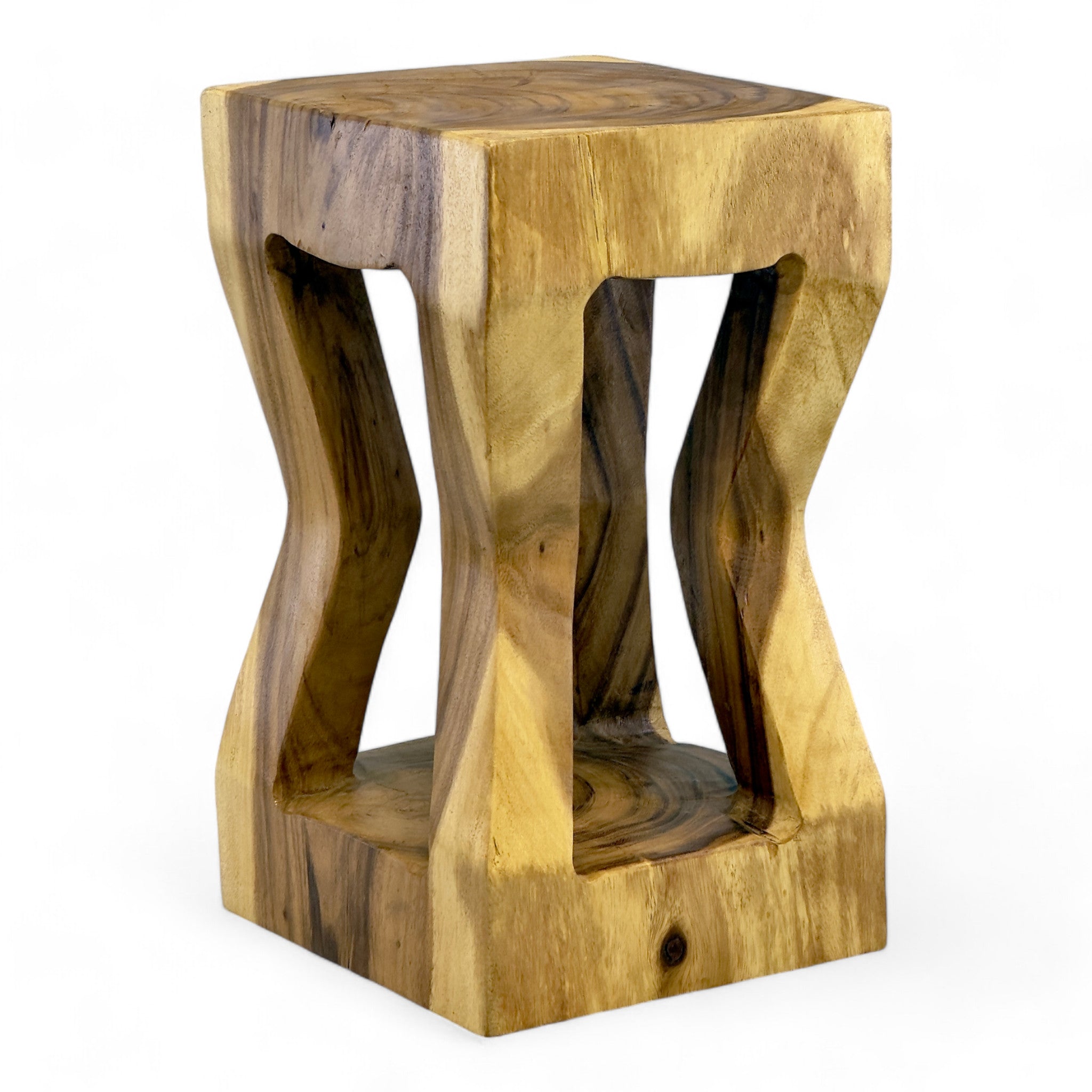 Wooden side table - wooden stool, coffee table, storage table - handmade - solid suar wood - 50x28x28 cm
