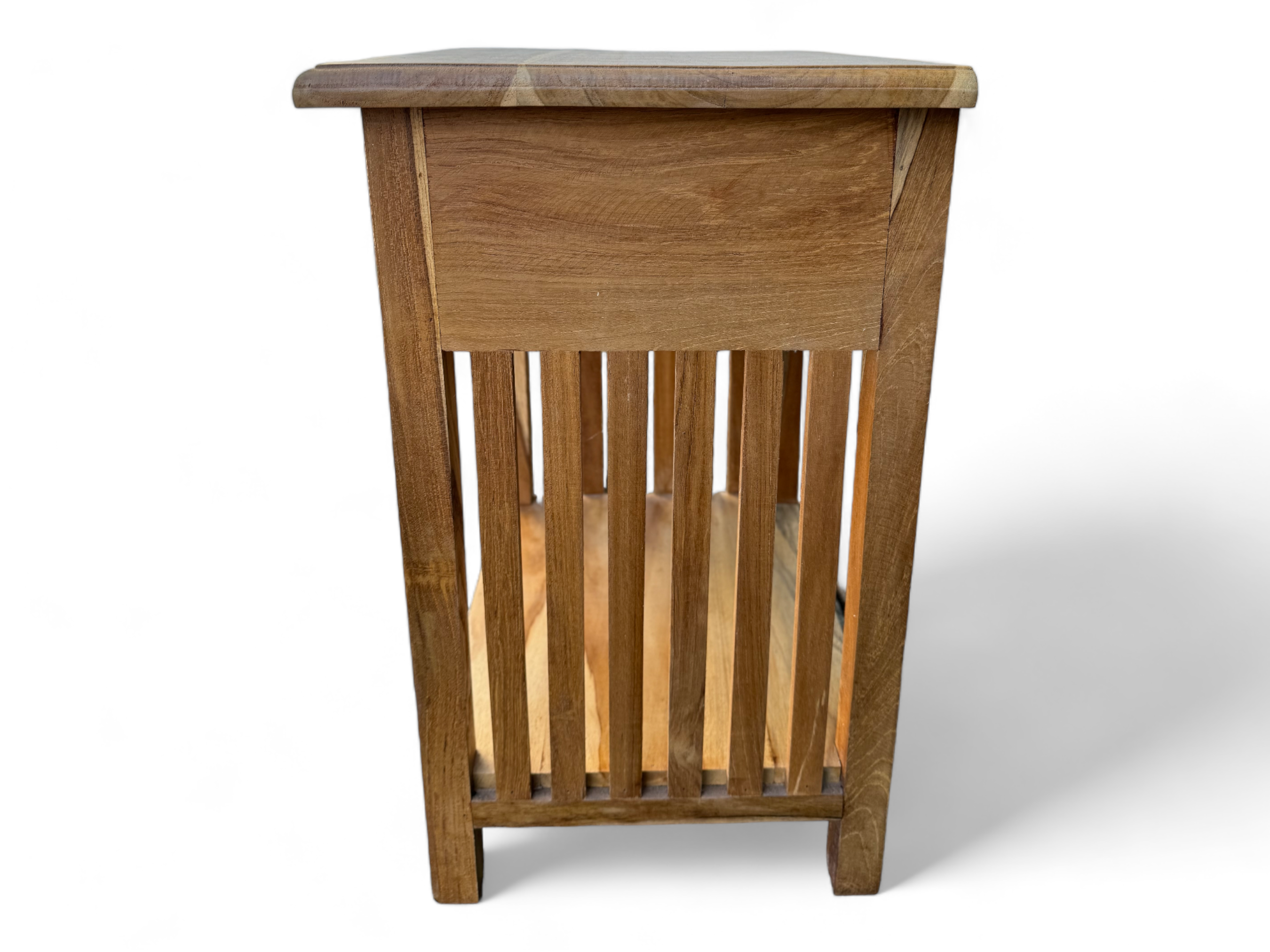 Table de chevet en bois – table d’appoint table de nuit – look vintage en bois de teck massif – 50x40x30 cm