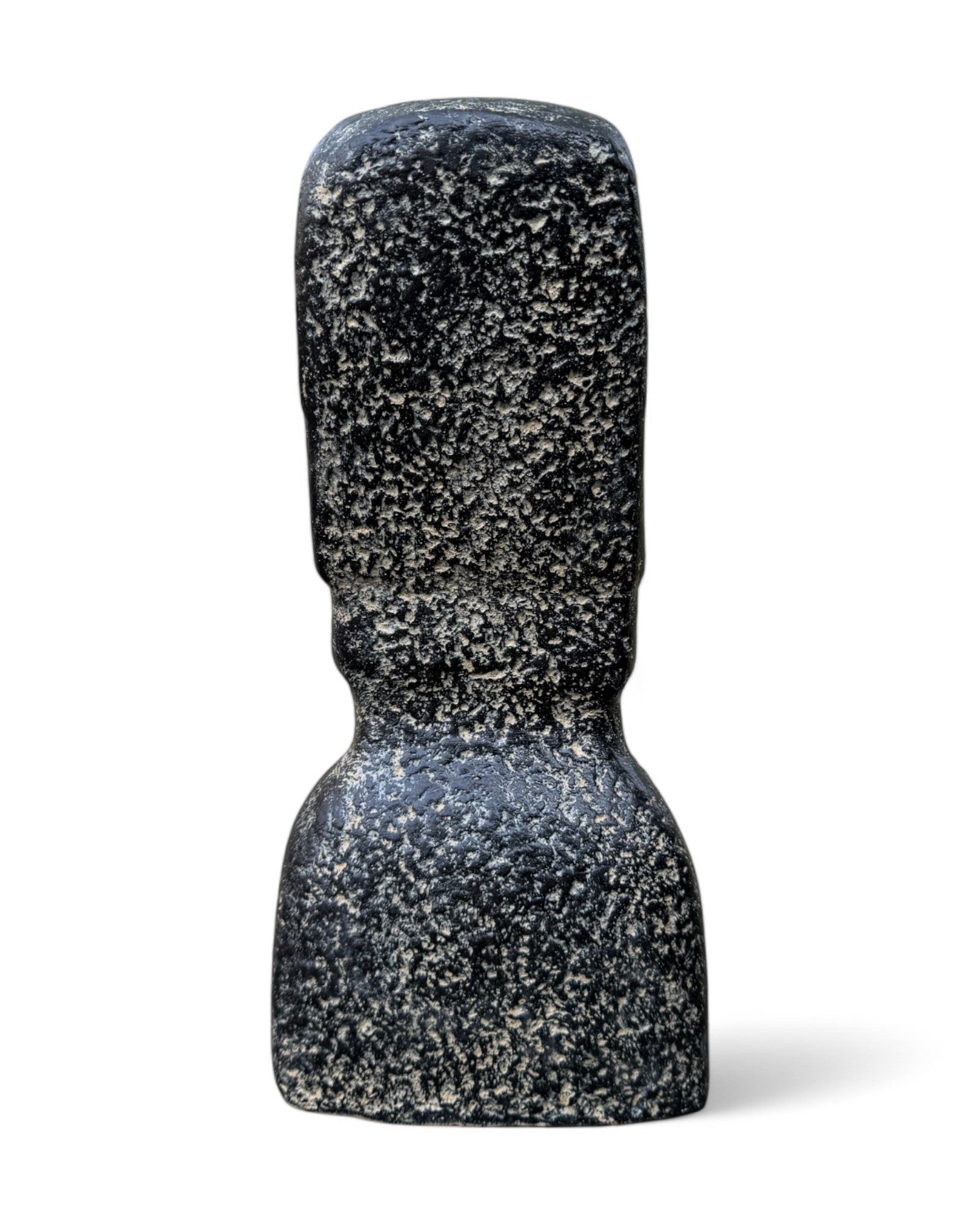 Statue de tête de Moaï - Sculpture décorative de jardin - Résistante aux intempéries - Figurine de l'île de Pâques Rapa Nui en béton de fibre de verre gris - 40x20x15 cm