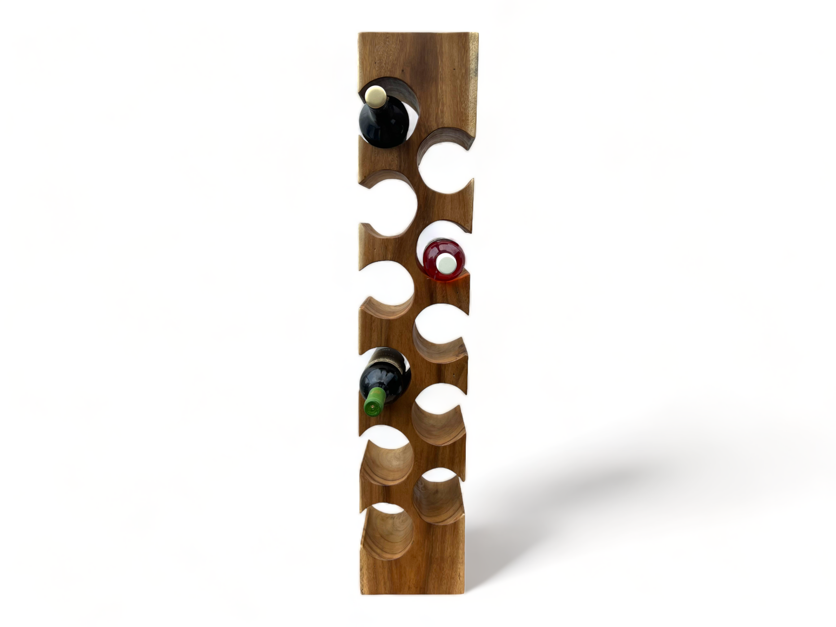 Casier à vin massif - décoration de cuisine salon porte-vin - fait main noble de haute qualité - carré en bois de Suar - 50/70/100x19,5x14,5 cm