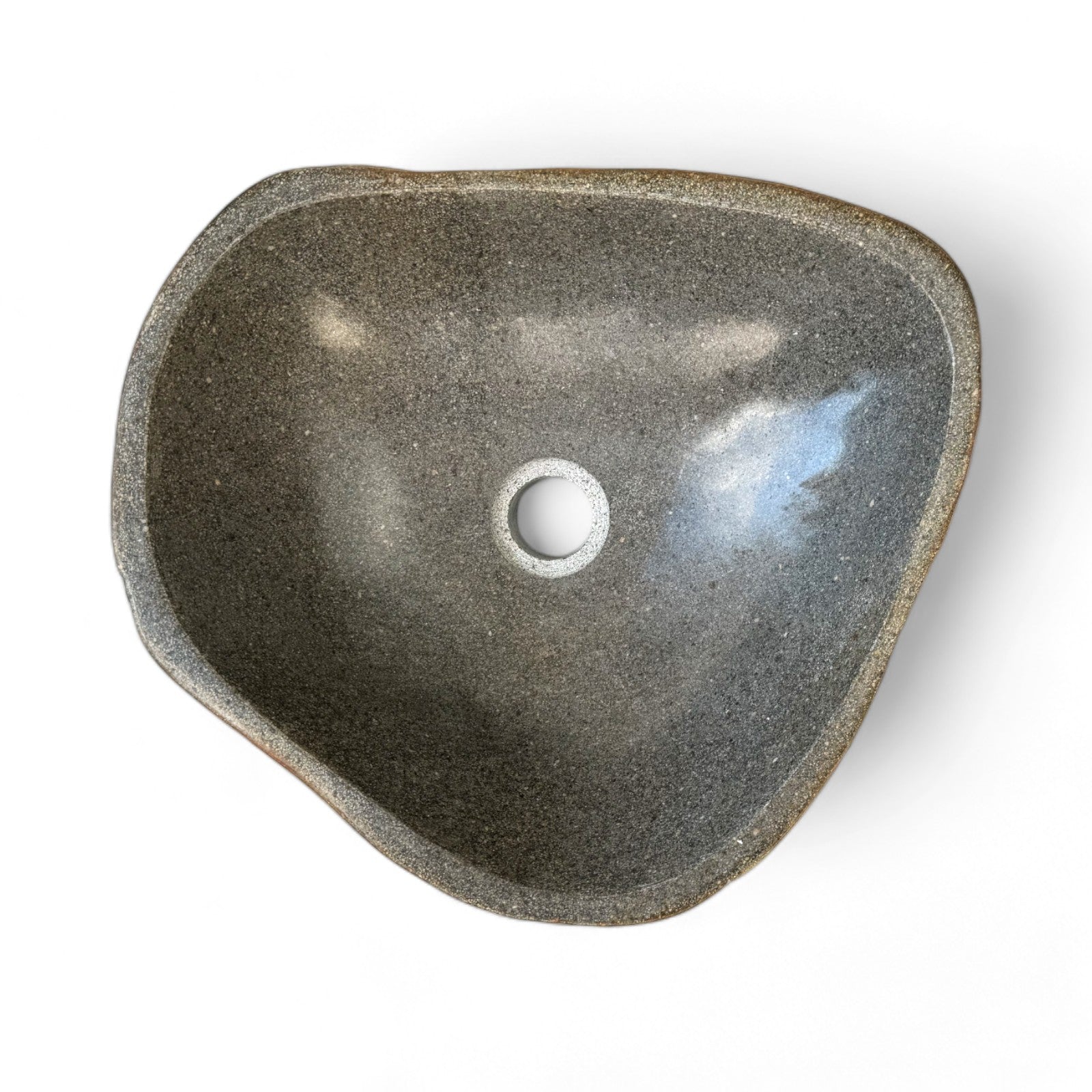 Lavabo en pierre naturelle - lavabo à poser pour salle de bain - unique - pierre de rocher solide
