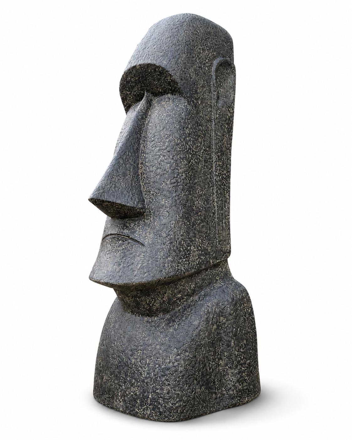 Moai Head Statue - Garden Decoration Sculpture - Weatherproof - Rapa Nui Easter Island Figure made of Fiberglass Concrete Gray - 200x70x60 cm