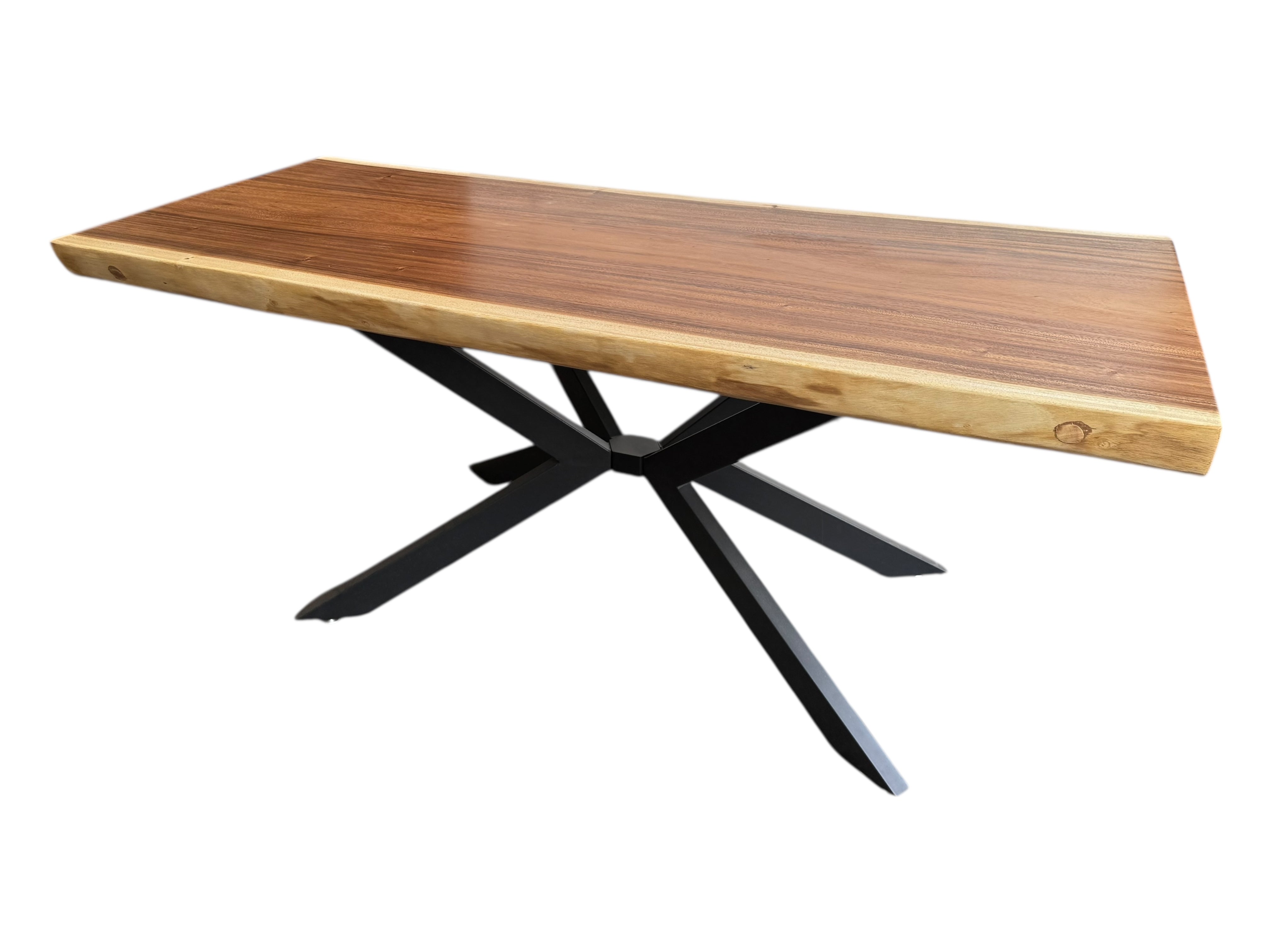 Table à manger en bois massif bord d'arbre naturel - table en bois massif de suar pièces uniques plateau de table (200x89x9cm)