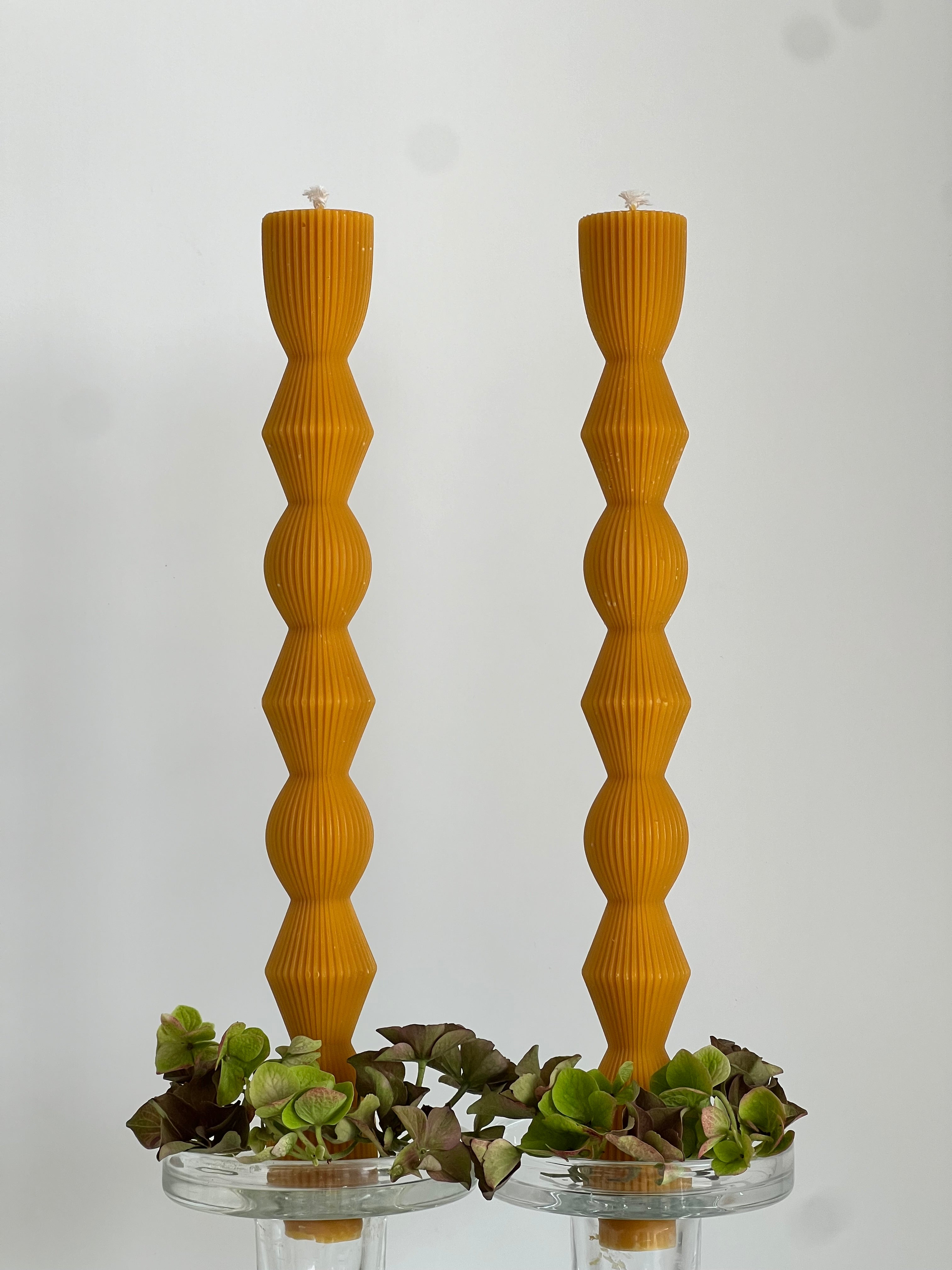 Bienenwachskerze MADRID – Original Bienenwachs – Handgegossen – Für Wohnräume & Dekoration – 2x oder 4x Set