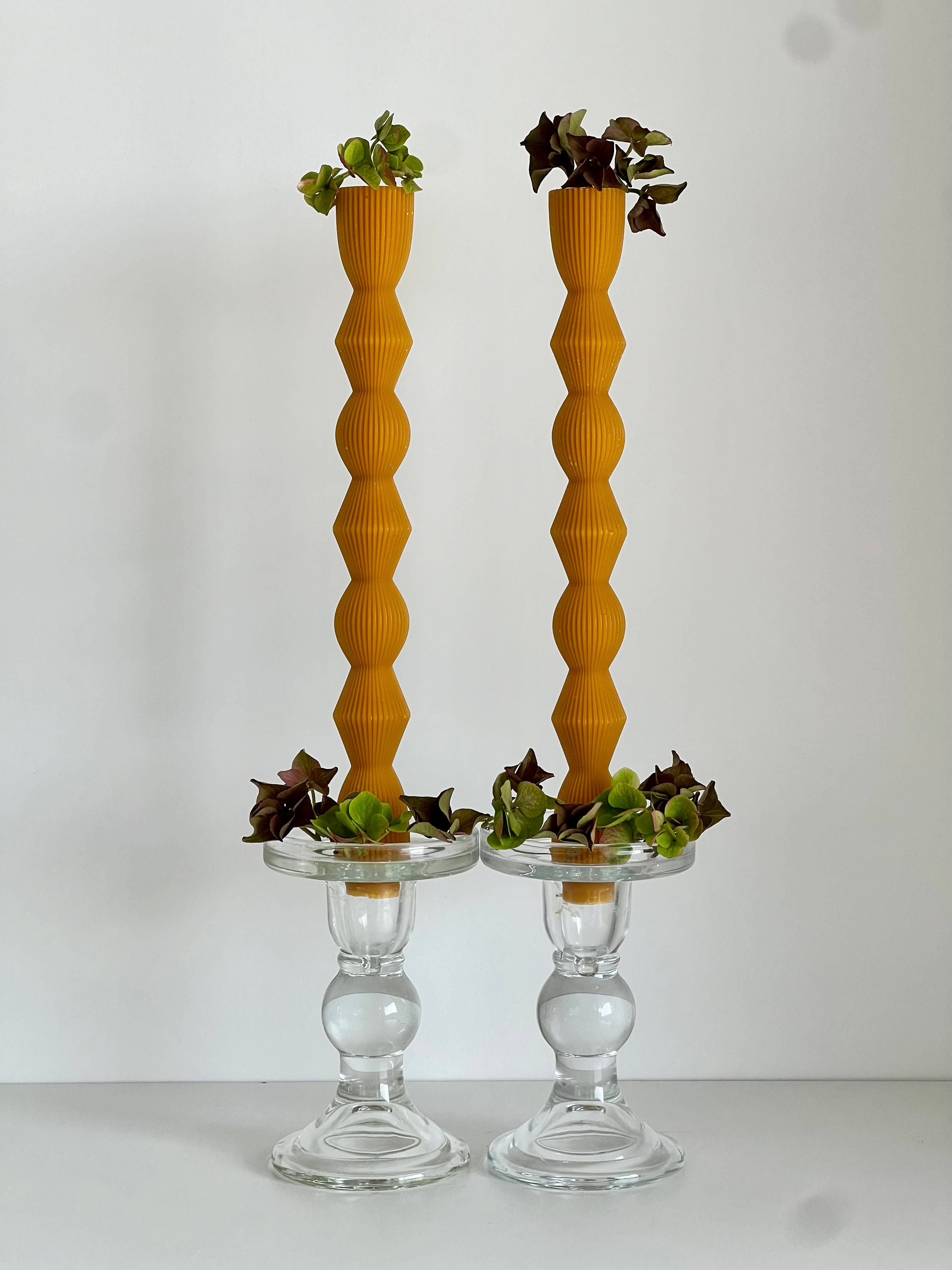 Bienenwachskerze MADRID – Original Bienenwachs – Handgegossen – Für Wohnräume & Dekoration – 2x oder 4x Set