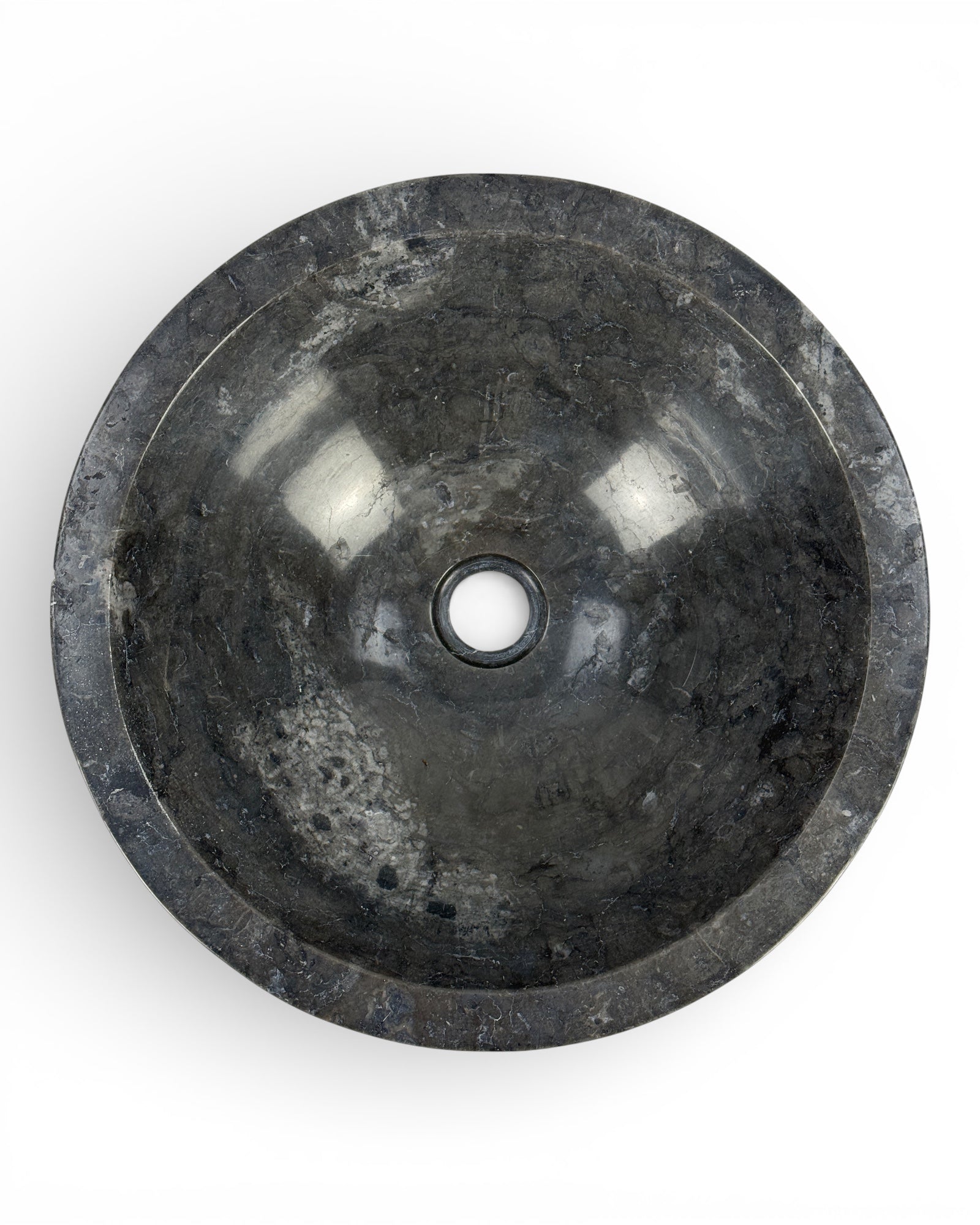 Einzelstück: Rundes Aufsatzwaschbecken im Marmordesign - 45 × 45 × 14,5 cm