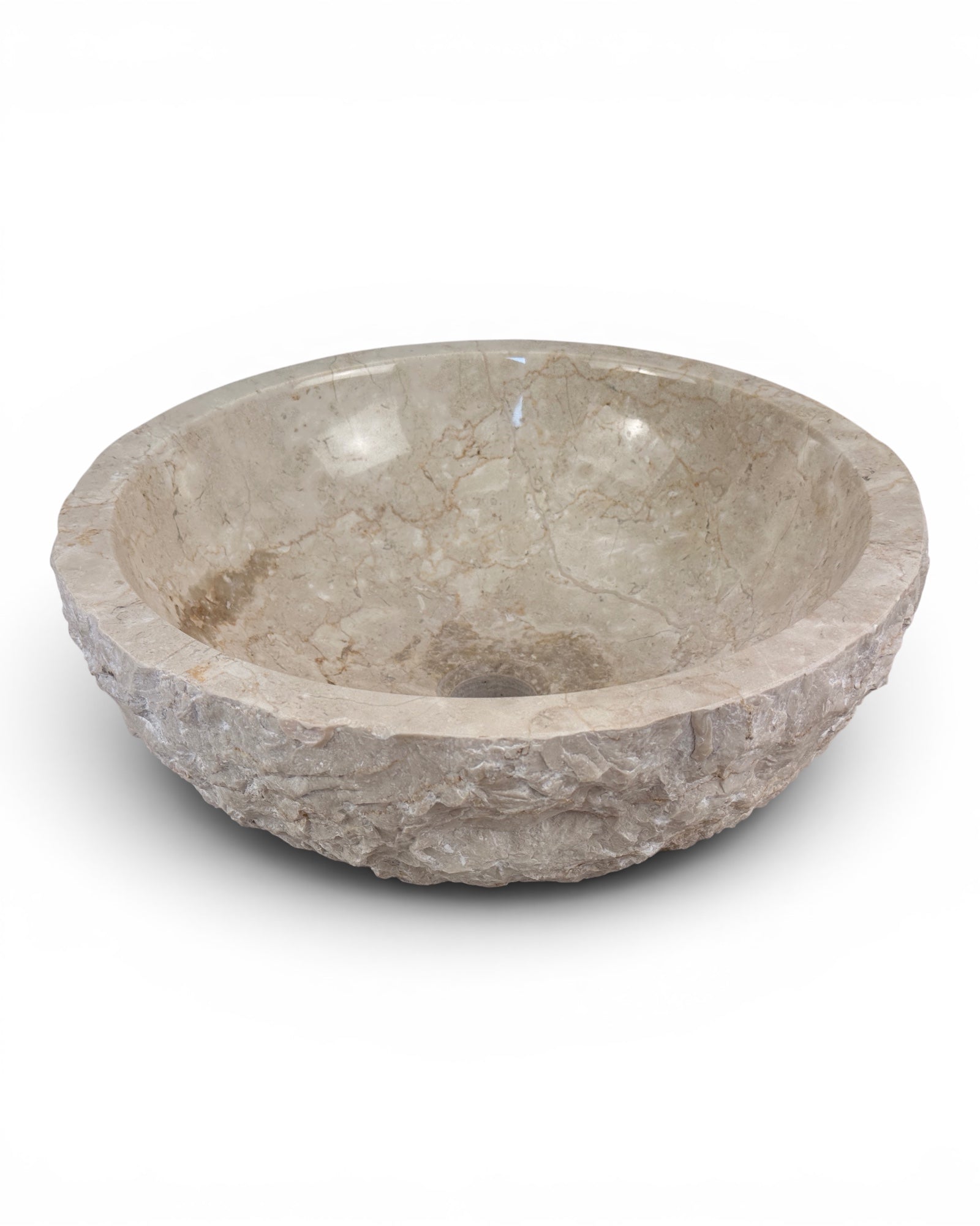 Marmor Waschbecken Beige – Badezimmer Gäste-WC Waschraum – Aufsatzwaschbecken Oval oder Rund aus Marmor - verschiedene Ausführungen