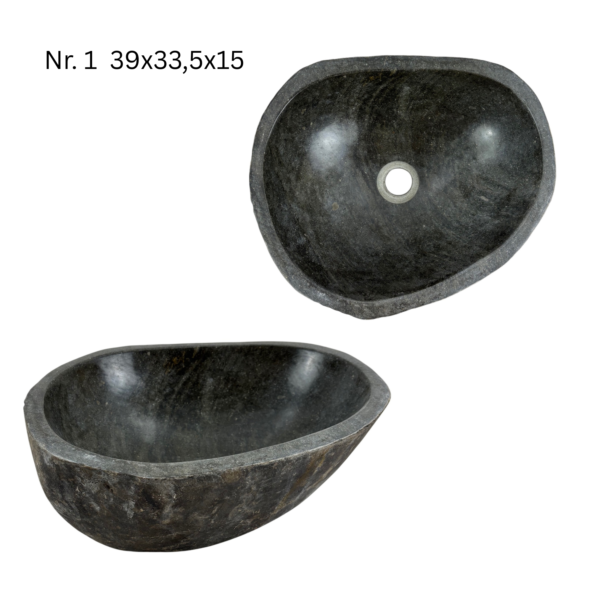 Lavabo en pierre naturelle - lavabo à poser pour salle de bain - unique - pierre de rocher solide