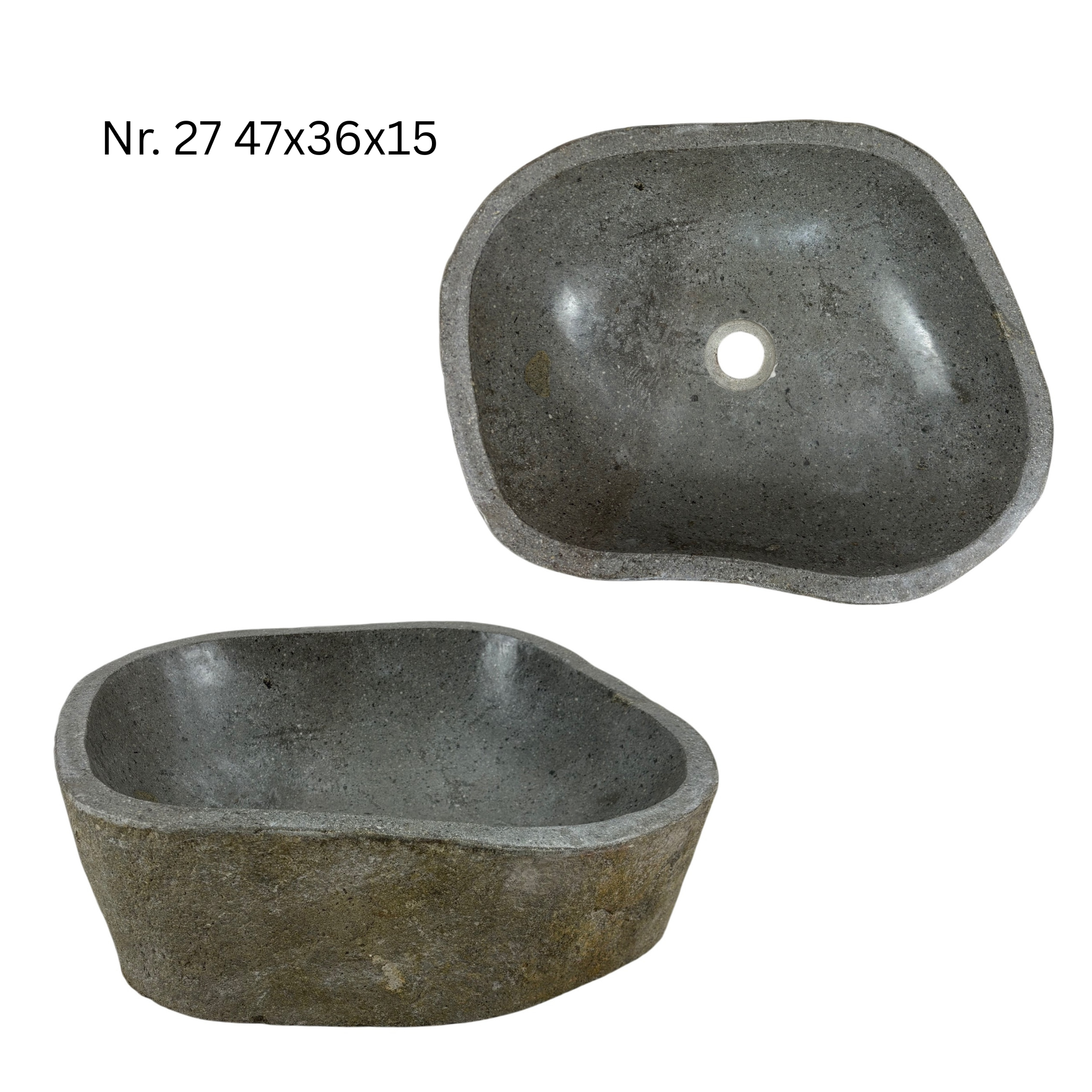 Lavabo en pierre naturelle - lavabo à poser pour salle de bain - unique - pierre de rocher solide