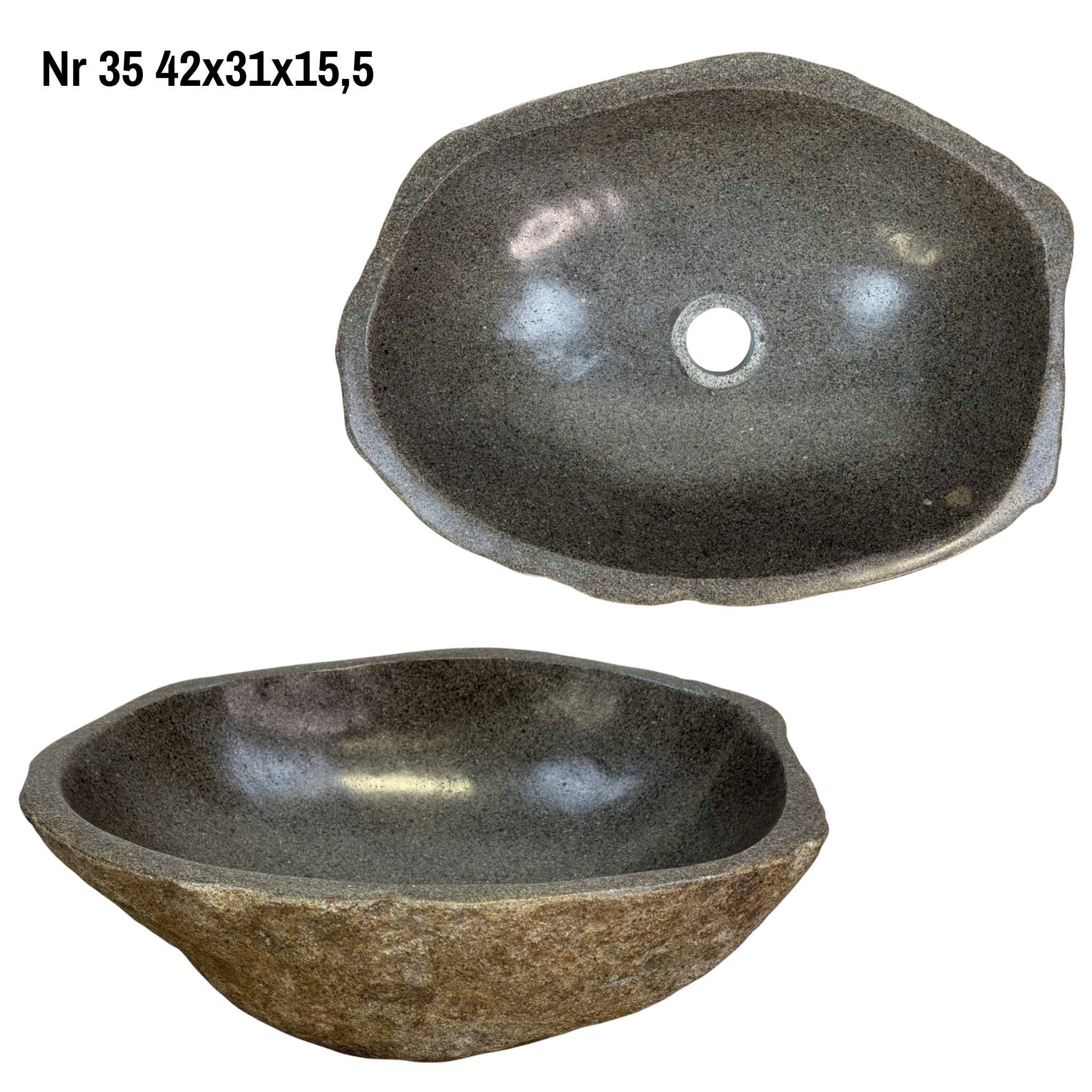 Lavabo en pierre naturelle - lavabo à poser pour salle de bain - unique - pierre de rocher solide