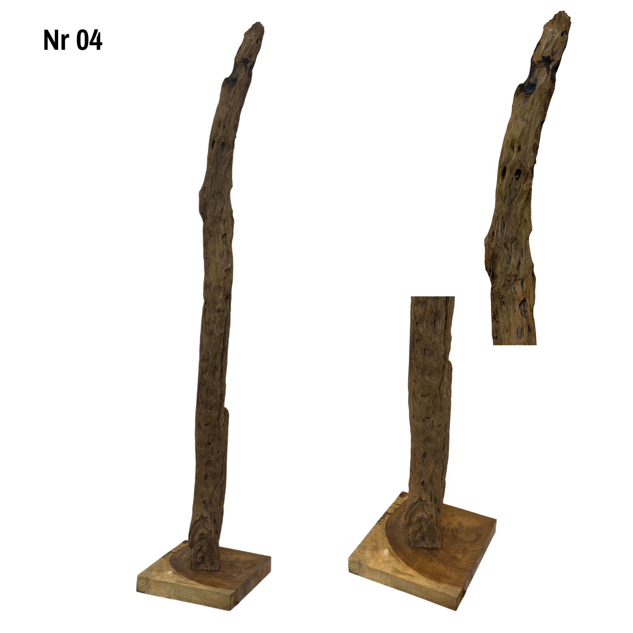 Teakwood base natural root – handmade solid wood unique, decorative wooden base for lamps & living room - 180–200 cm height Ø 8–13 cm