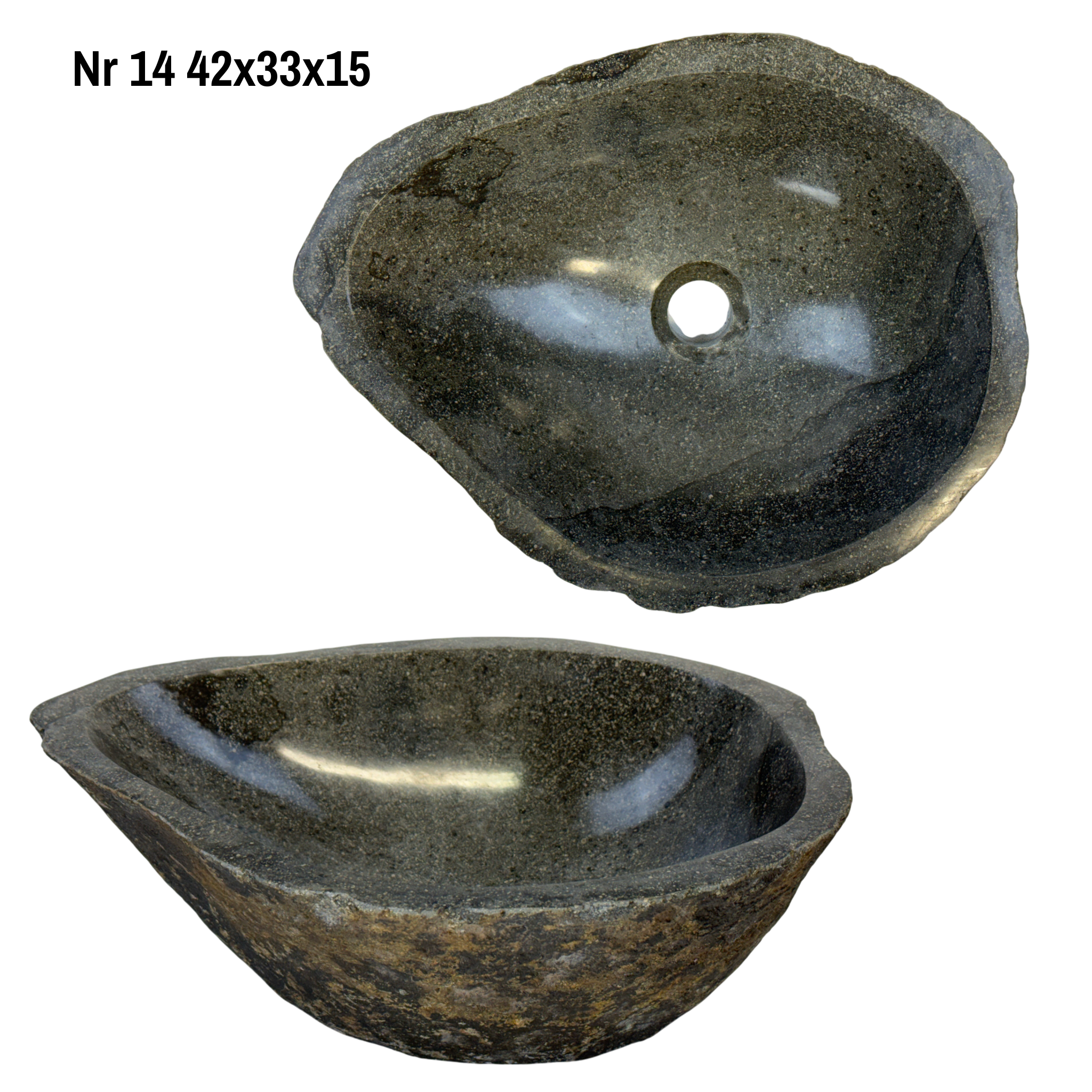 Natural stone washbasin - bathroom toilet countertop washbasin wash bowl - unique - boulder stone solid