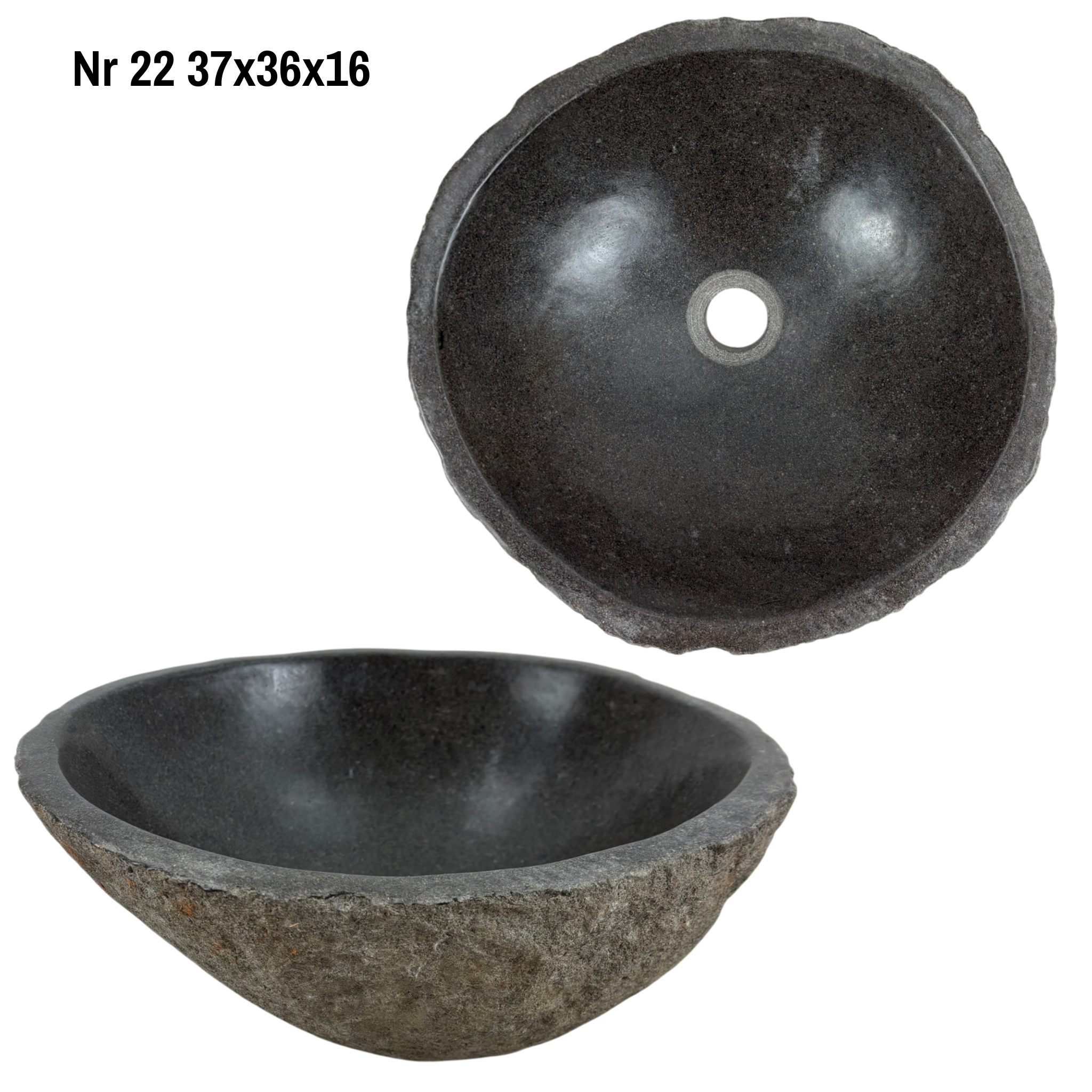 Lavabo en pierre naturelle - lavabo à poser pour salle de bain - unique - pierre de rocher solide