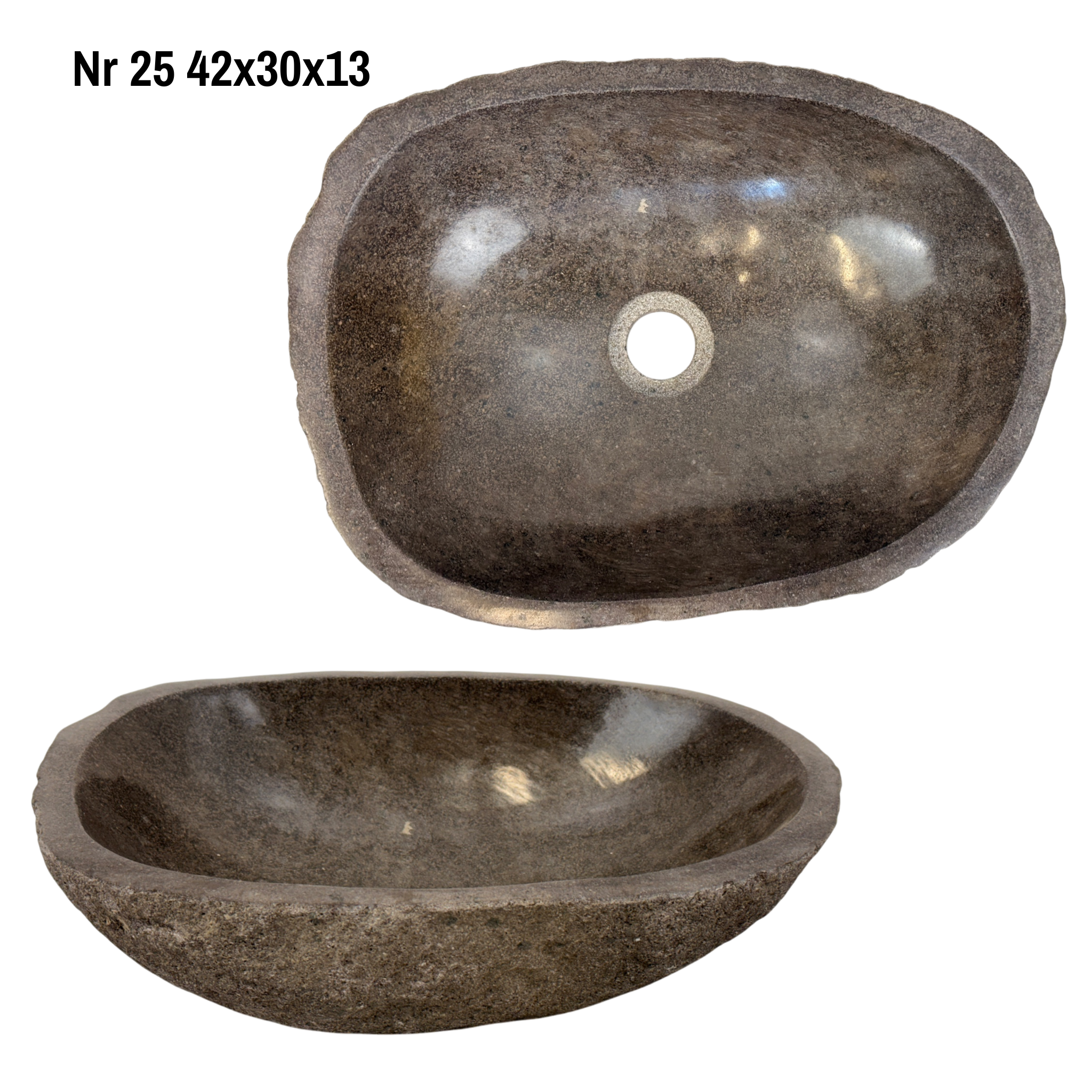 Lavabo en pierre naturelle - lavabo à poser pour salle de bain - unique - pierre de rocher solide