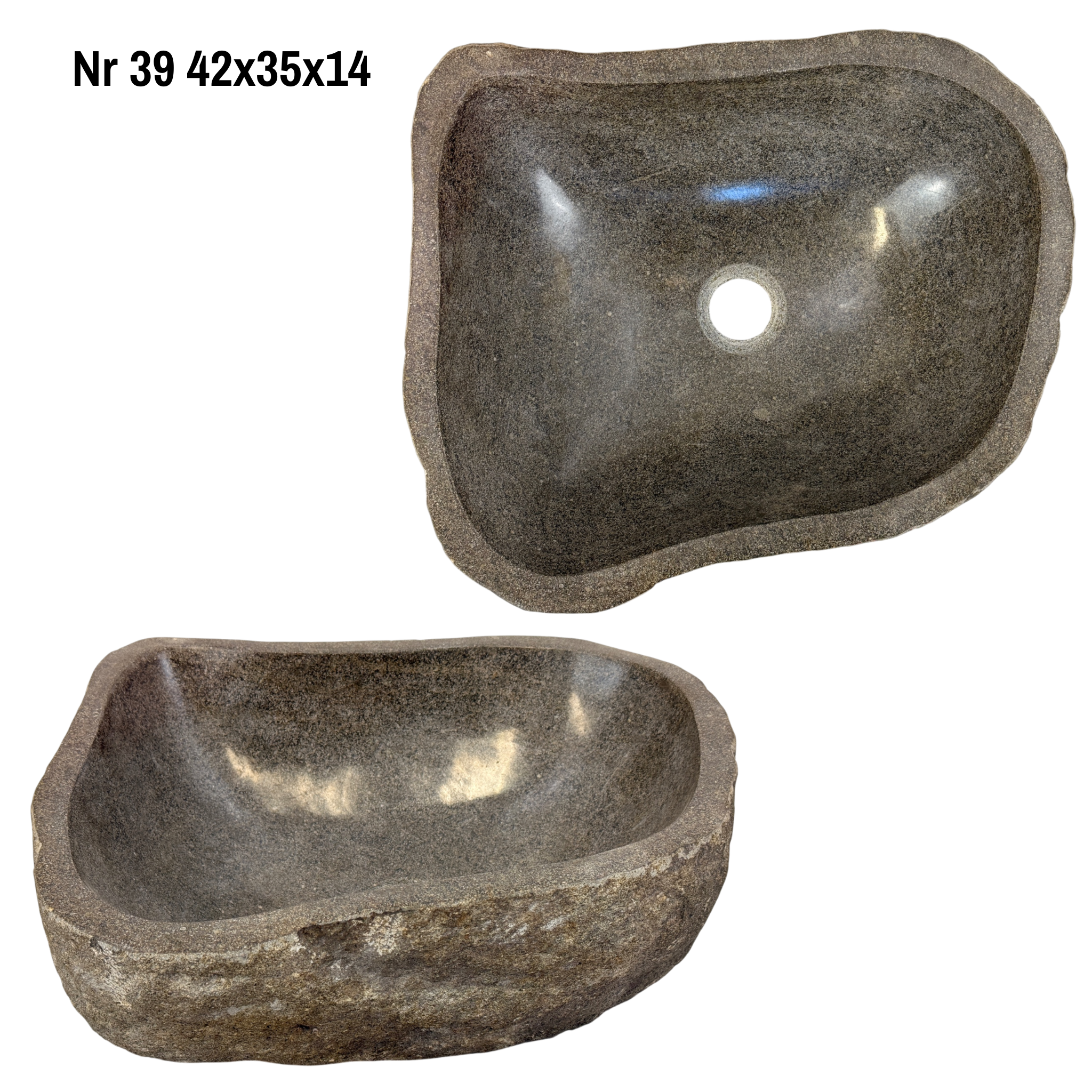 Lavabo en pierre naturelle - lavabo à poser pour salle de bain - unique - pierre de rocher solide