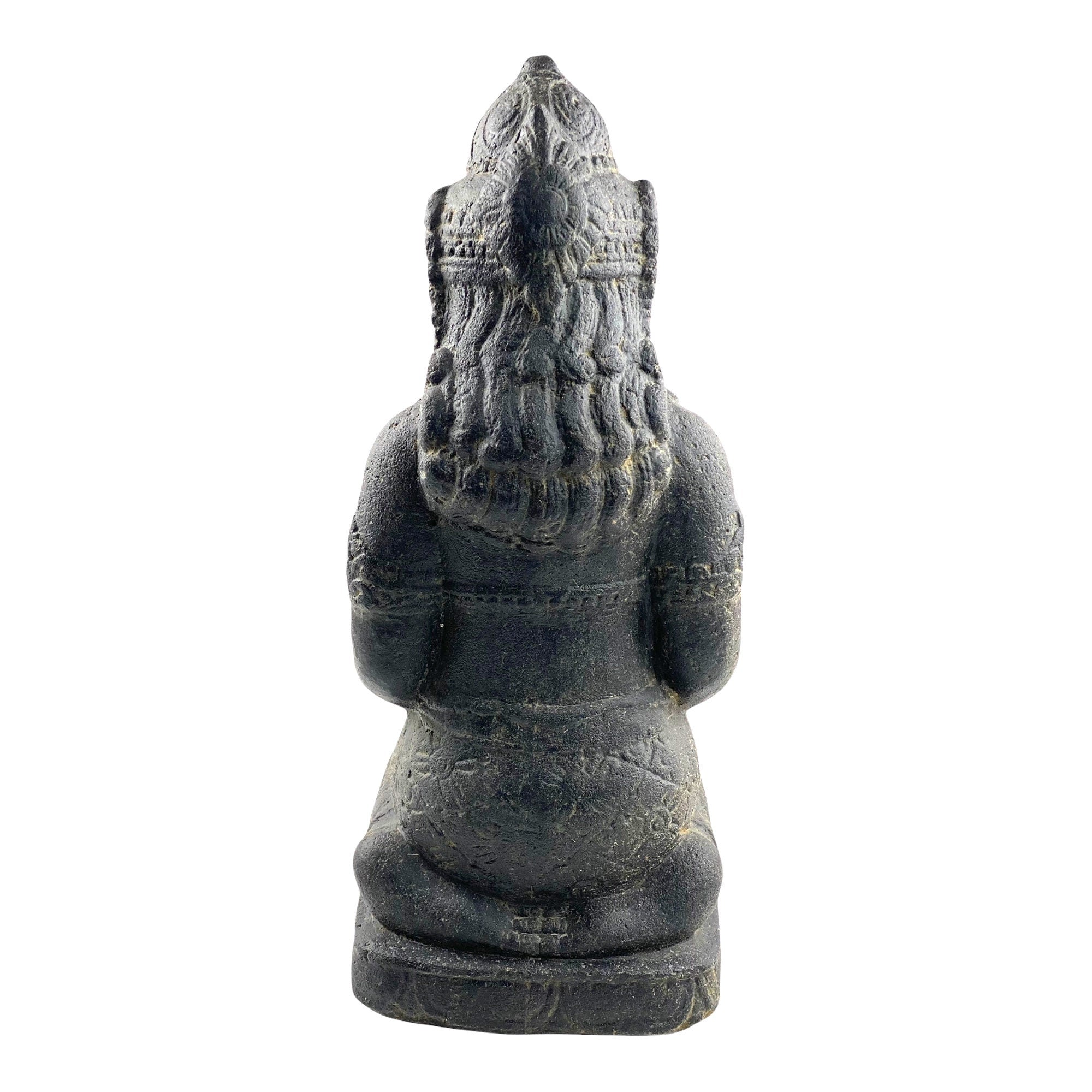 Dewi Sri Statue - Garden Decoration Room Decoration - Stone Figure Sitting Weatherproof - Lava-Sand Stone Mixture 50x16x26 cm