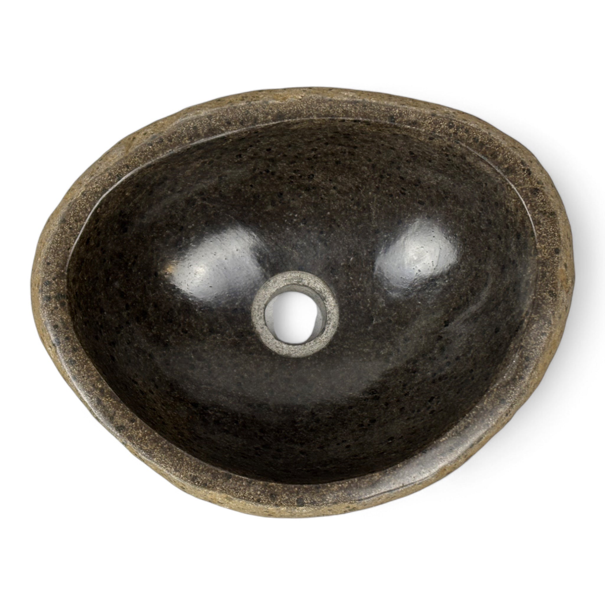 Lavabo en pierre naturelle - lavabo à poser pour salle de bain - unique - pierre de rocher solide