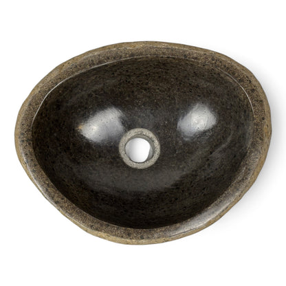 Lavabo en pierre naturelle - lavabo à poser pour salle de bain - unique - pierre de rocher solide
