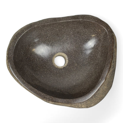 Lavabo en pierre naturelle - lavabo à poser pour salle de bain - unique - pierre de rocher solide
