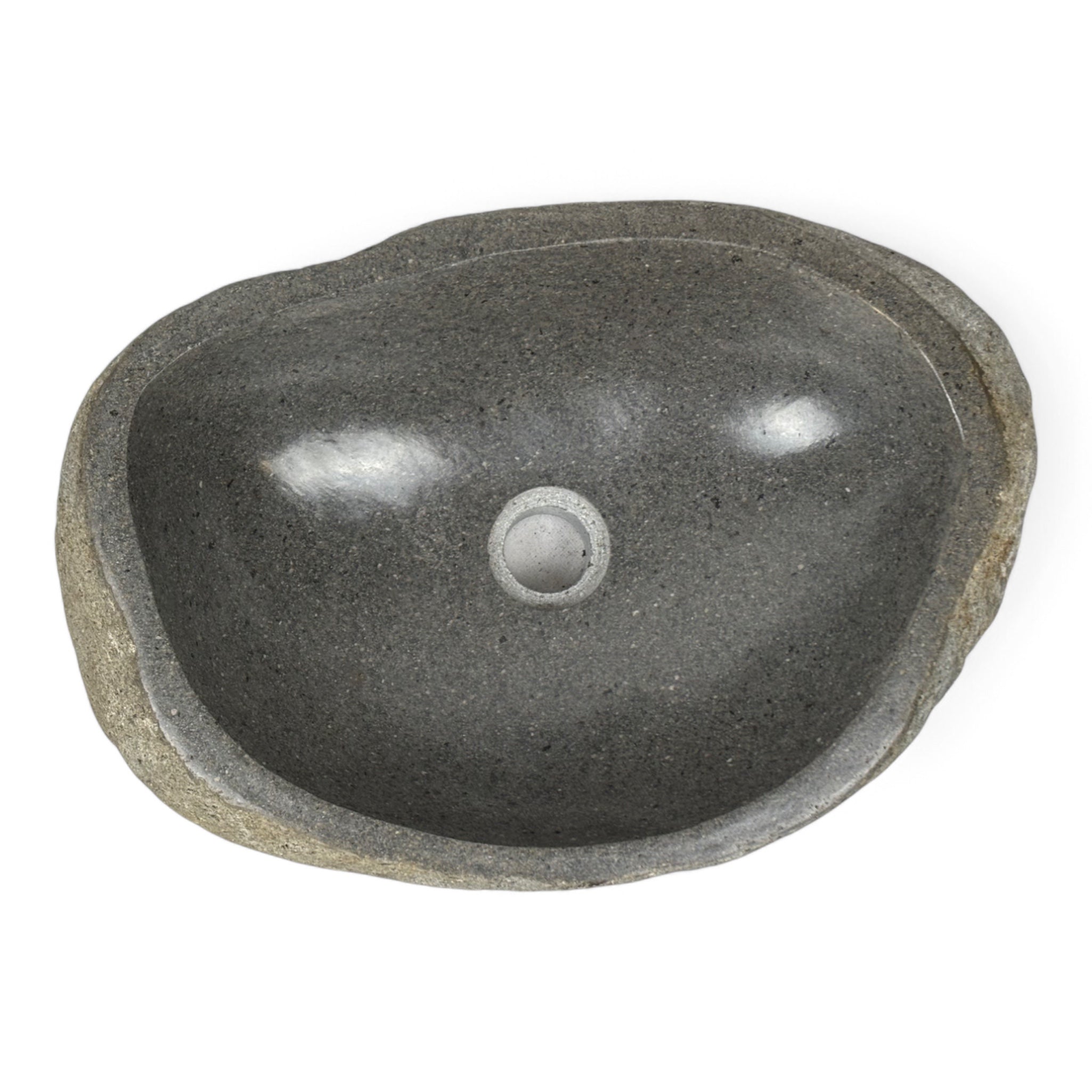 Lavabo en pierre naturelle - lavabo à poser pour salle de bain - unique - pierre de rocher solide