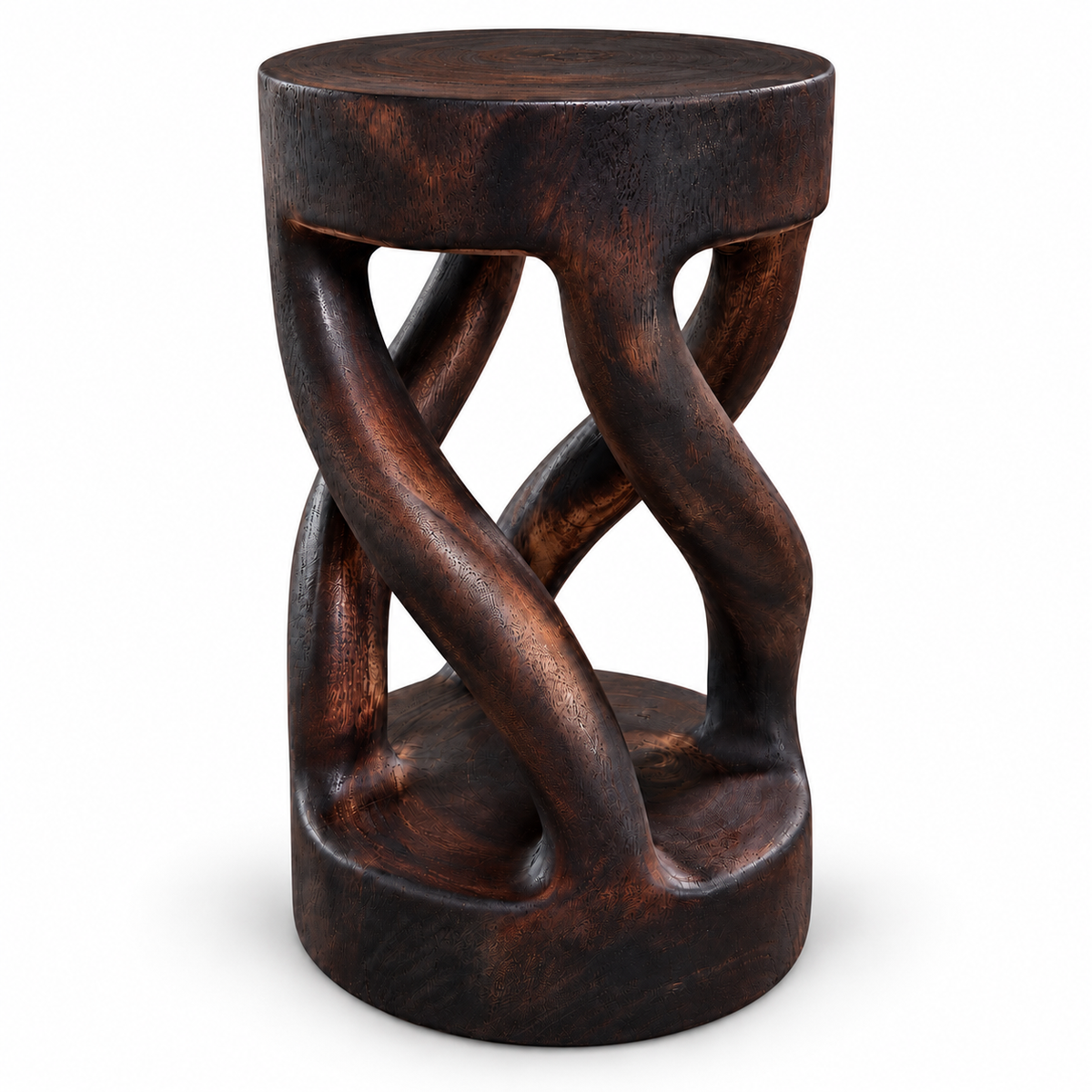 Beistelltisch aus Massivholz mit geschwungenem Design – 50 cm
