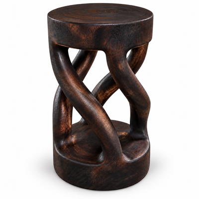 Beistelltisch aus Massivholz mit geschwungenem Design – 50 cm