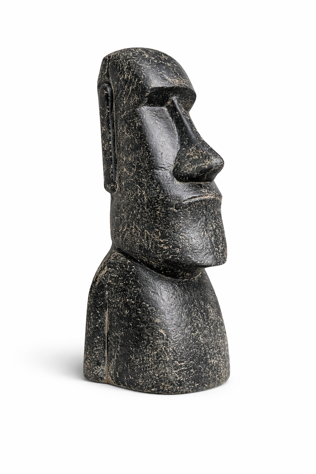 Moai Kopf Statue - Garten Deko Skulptur - Wetterfest - Rapa-Nui Osterinsel-Figur aus Glasfaserbeton Grau - 120x46x40 cm