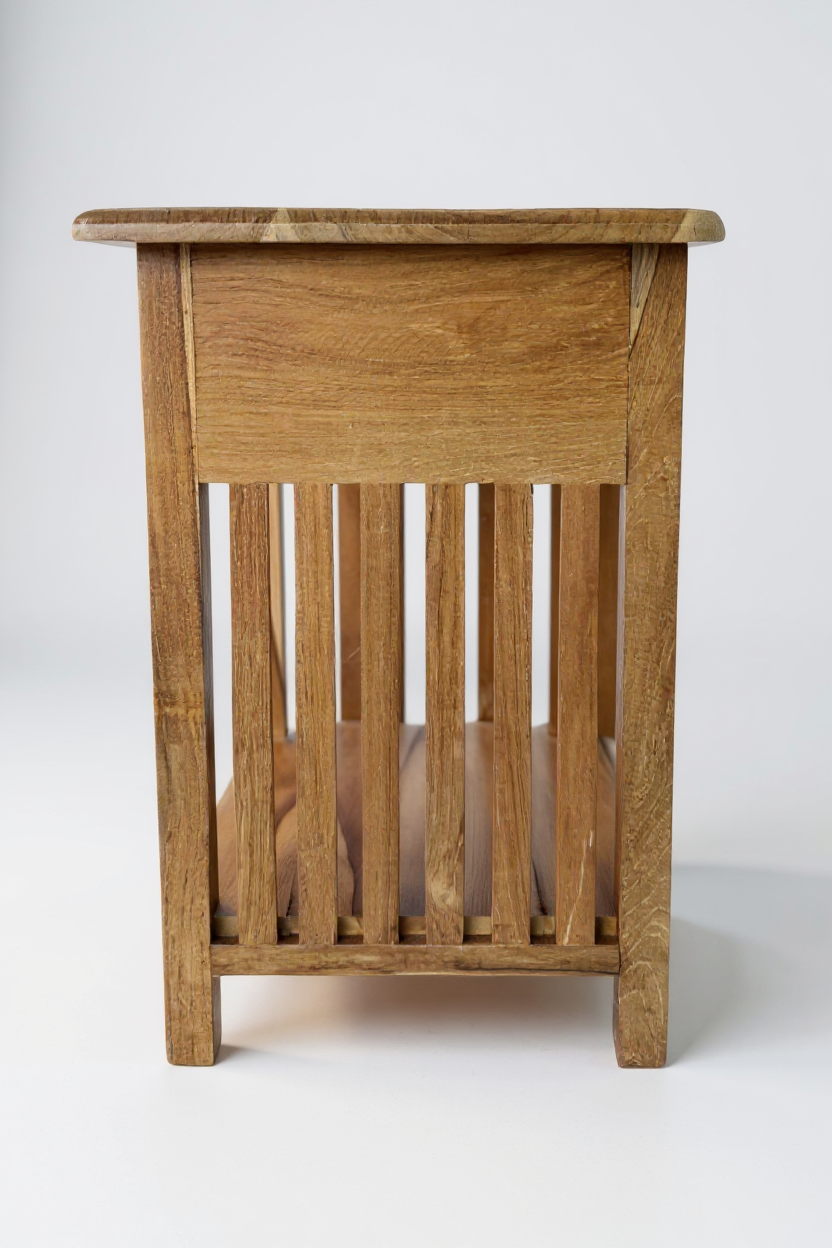 Table de chevet en bois – table d’appoint table de nuit – look vintage en bois de teck massif – 50x40x30 cm