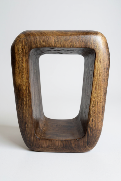 Tabouret en bois - table d'appoint table basse - tabouret flambé fait main en bois de suar massif - 50x30x40 cm