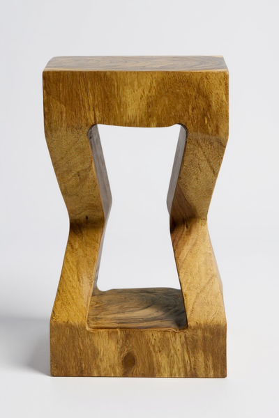 Holz Beistelltisch - Holzhocker Couchtisch Ablagetisch - Handgefertigt - Massives Suarholz - 50x28x28 cm