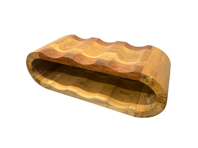 Acacia wood wine rack - bottle holder for 6 bottles - robust - natural wood grain - 46 x 19 x 15 cm