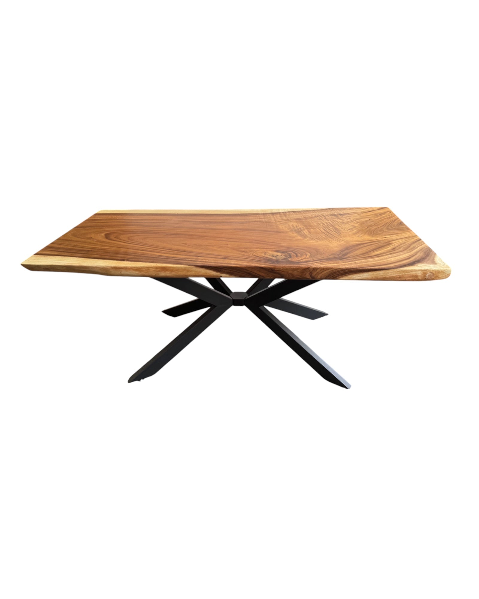 Solid wood dining table natural tree edge - wooden table solid suar wood unique pieces table top (200x115x6cm)