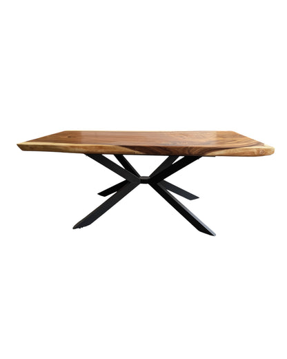 Solid wood dining table natural tree edge - wooden table solid suar wood unique pieces table top (200x115x6cm)