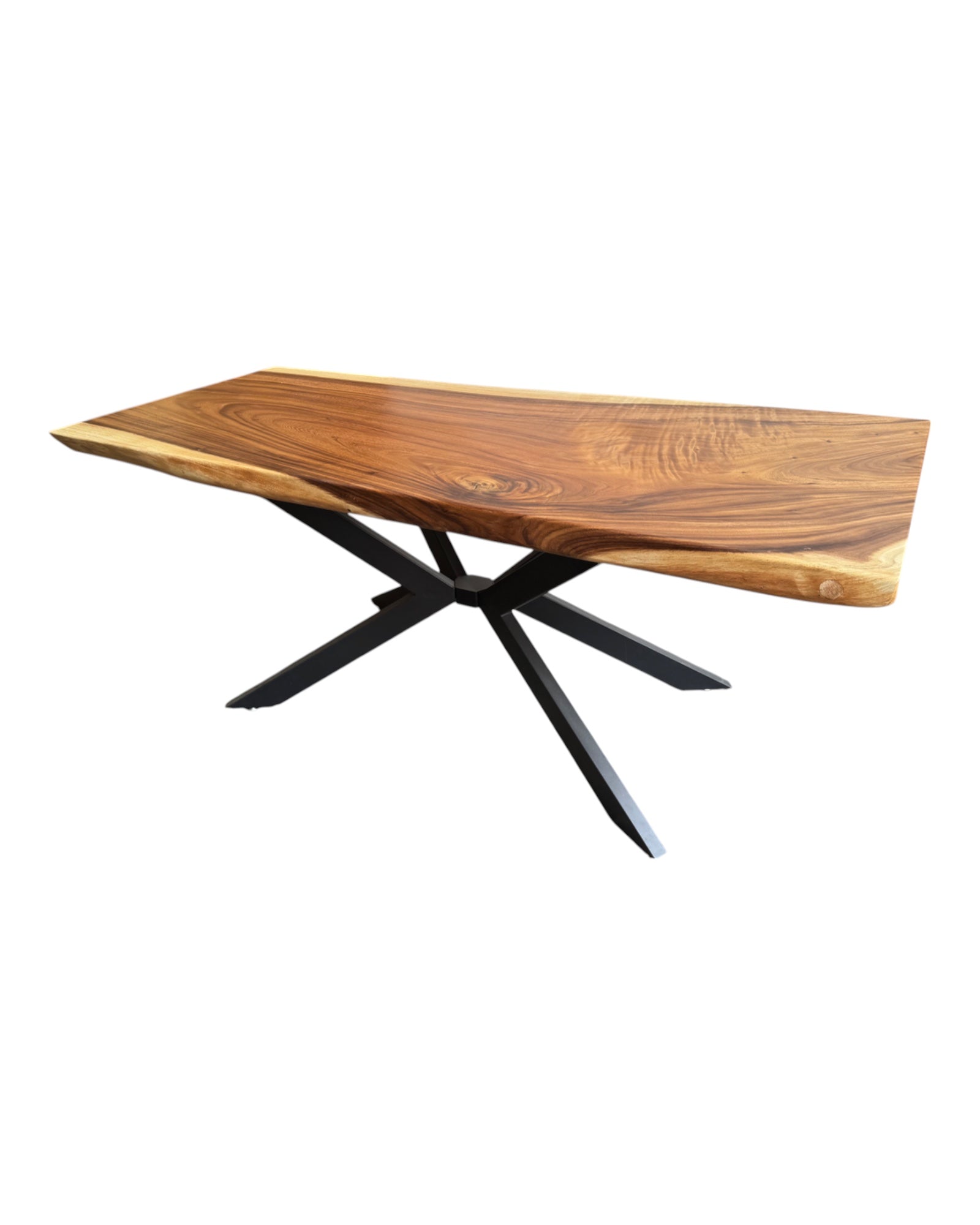 Solid wood dining table natural tree edge - wooden table solid suar wood unique pieces table top (200x115x6cm)