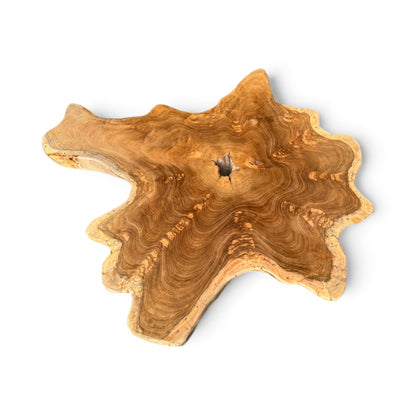 Holz Beistelltisch – Couchtisch Ablagetisch – Handgefertigt - Baumquerschnitt-Tischplatte aus Eibenholz – 40-80x40-60 cm - FaHome