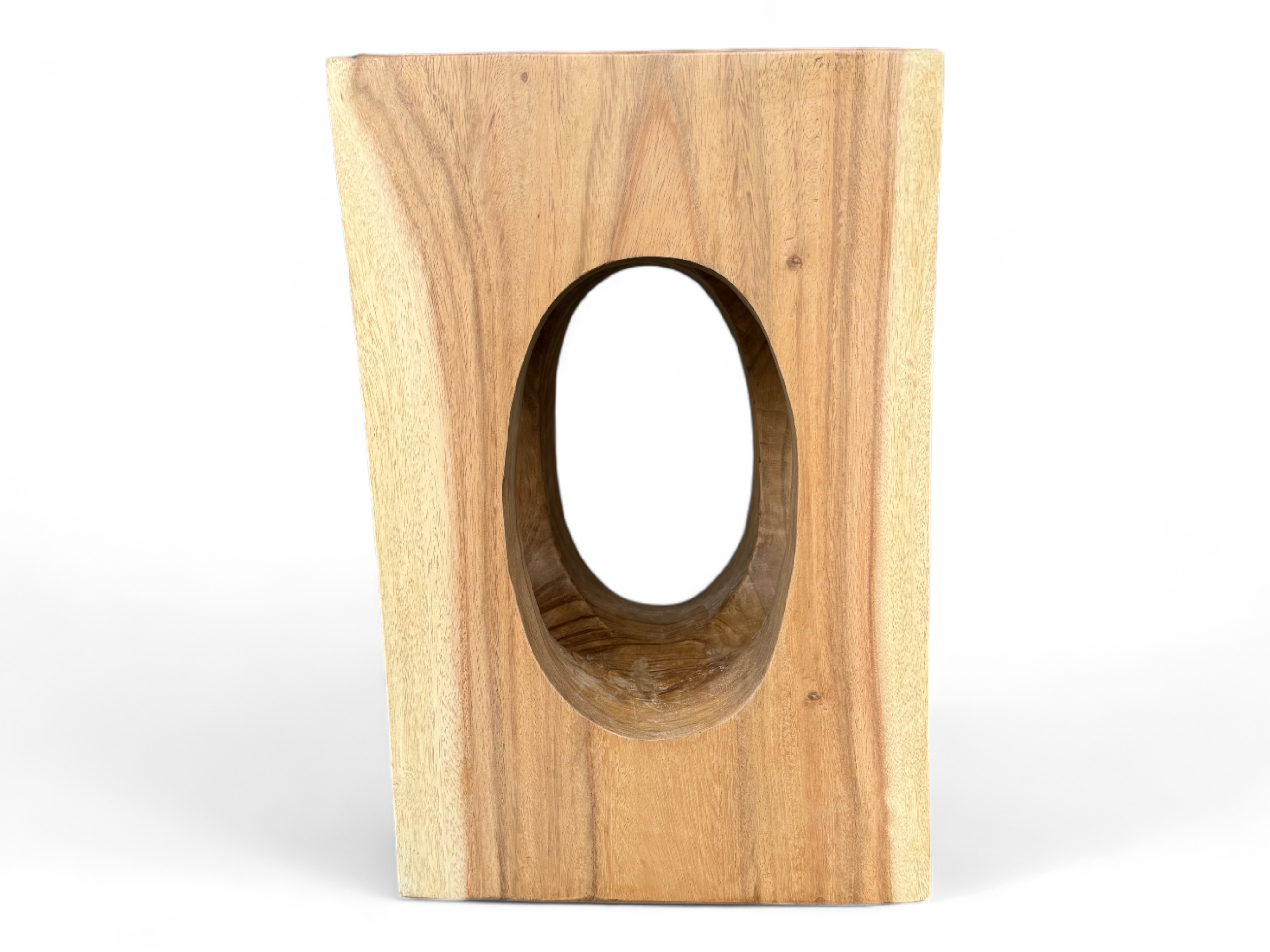 Table d'appoint en bois – table basse tabouret à fleurs – fait main – carrée avec col en O en bois de suar – 45x30x30 cm