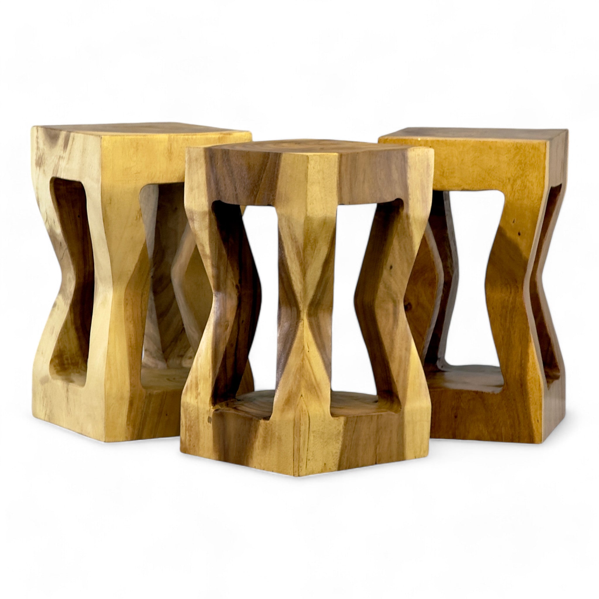 Table d'appoint en bois - tabouret en bois, table basse, table de rangement - fait main - bois de suar massif - 50x28x28 cm