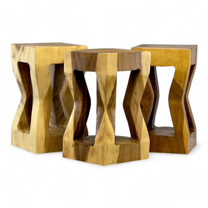 Table d'appoint en bois - tabouret en bois, table basse, table de rangement - fait main - bois de suar massif - 50x28x28 cm