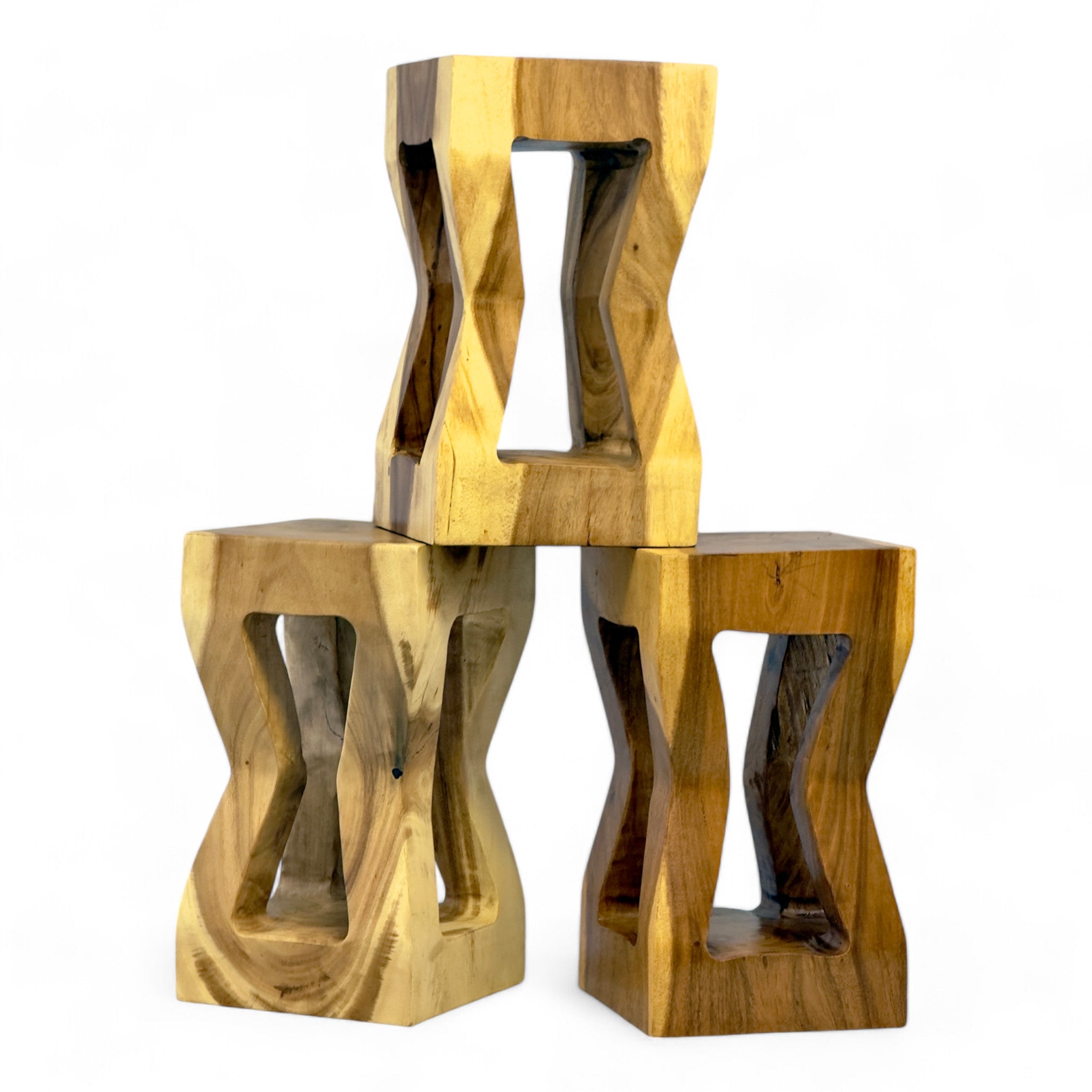 Table d'appoint en bois - tabouret en bois, table basse, table de rangement - fait main - bois de suar massif - 50x28x28 cm