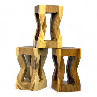 Table d'appoint en bois - tabouret en bois, table basse, table de rangement - fait main - bois de suar massif - 50x28x28 cm