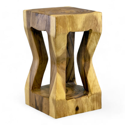 Table d'appoint en bois - tabouret en bois, table basse, table de rangement - fait main - bois de suar massif - 50x28x28 cm