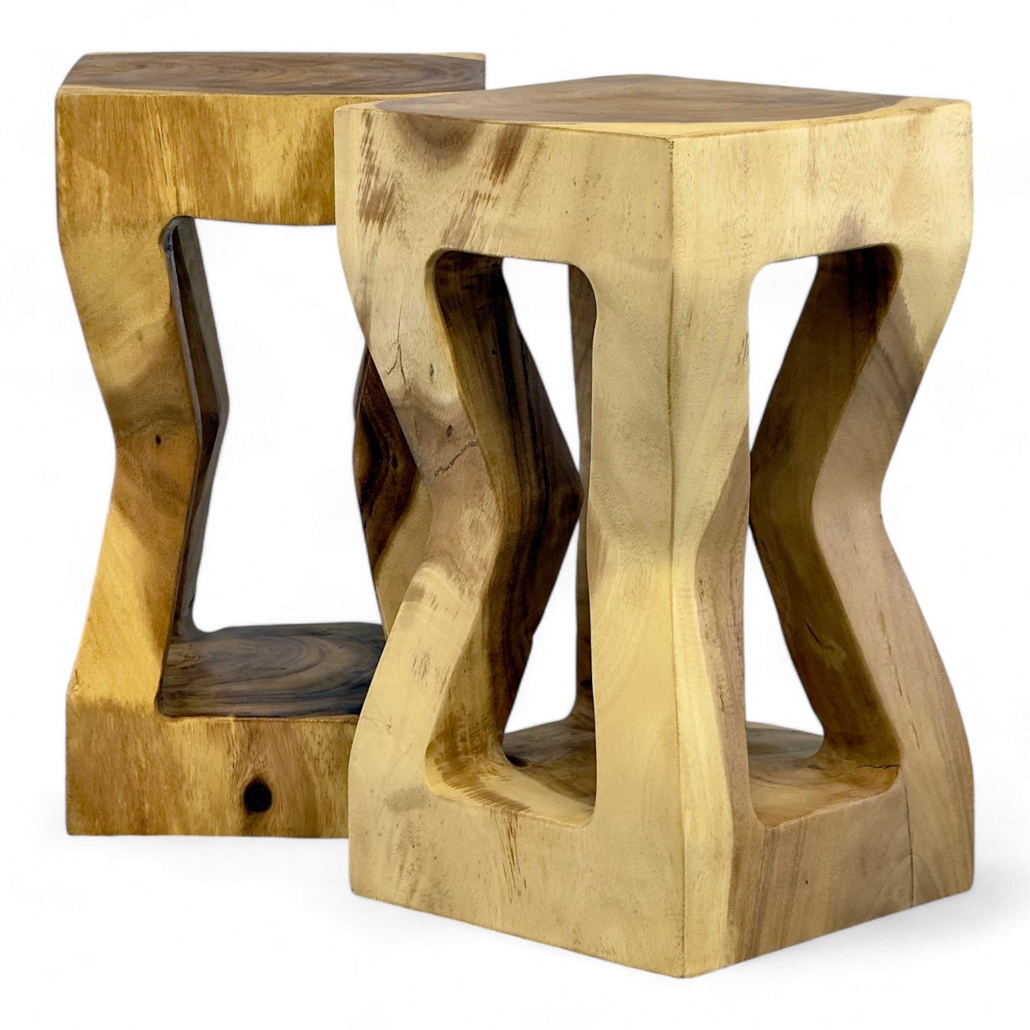 Wooden side table - wooden stool, coffee table, storage table - handmade - solid suar wood - 50x28x28 cm