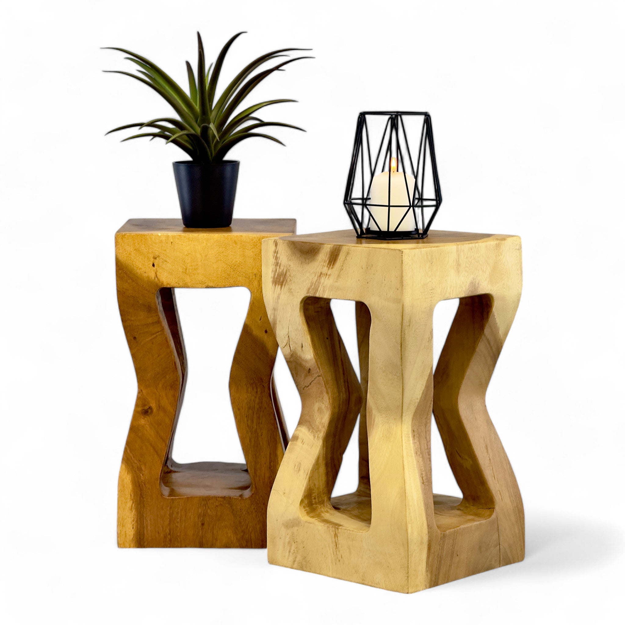 Table d'appoint en bois - tabouret en bois, table basse, table de rangement - fait main - bois de suar massif - 50x28x28 cm