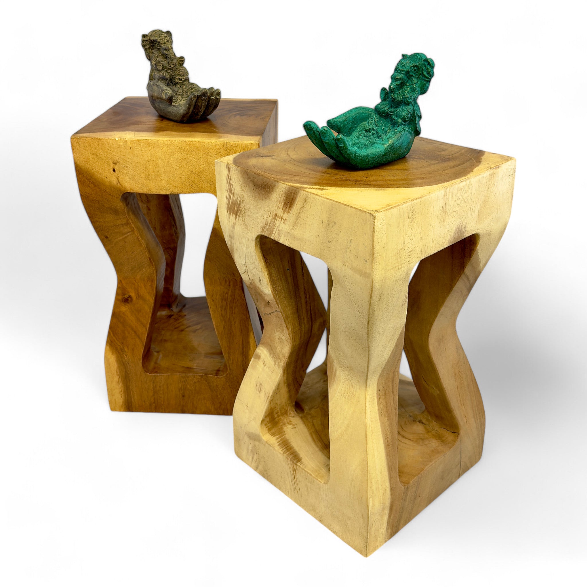 Table d'appoint en bois - tabouret en bois, table basse, table de rangement - fait main - bois de suar massif - 50x28x28 cm
