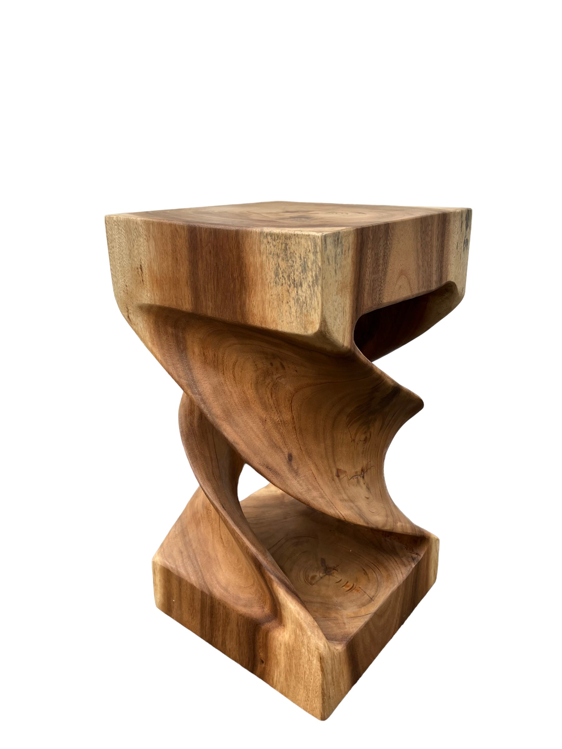 Table d'appoint en bois - table basse tabouret en bois - fait main - tourné en bois de suar massif - 50x28x28 cm